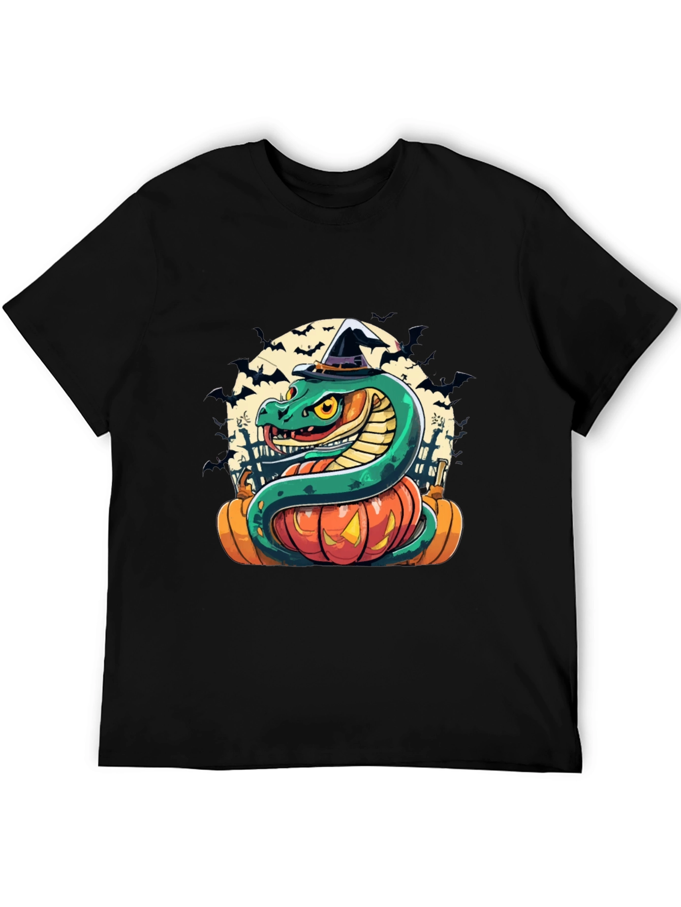 Halloween Snake Pumpkin Witch Hat T-Shirt
