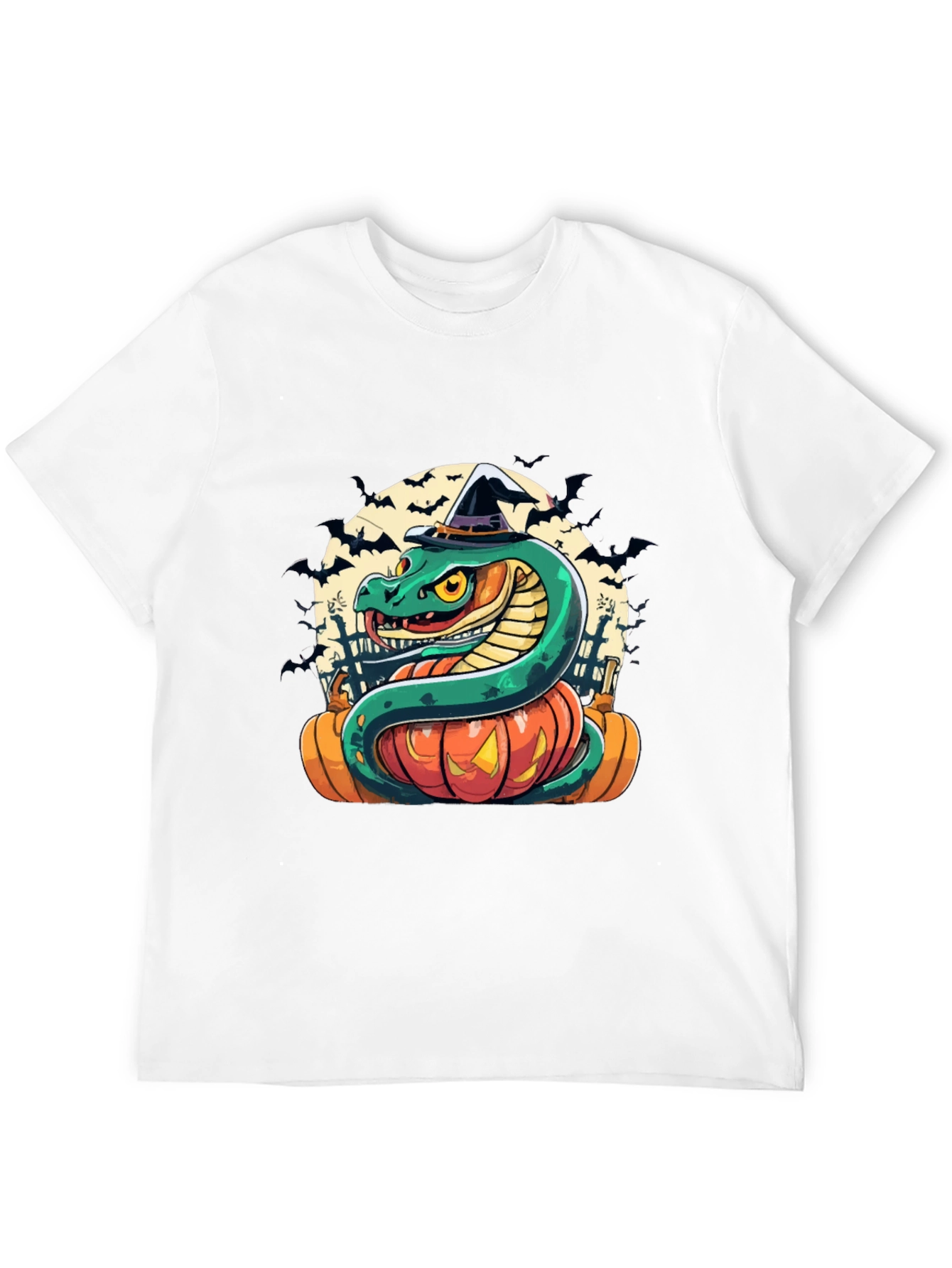 Halloween Snake Pumpkin Witch Hat T-Shirt