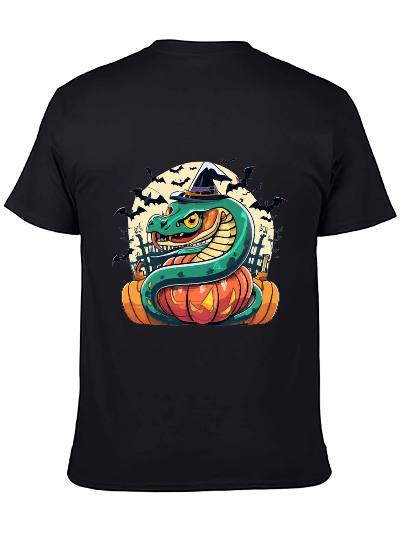 Halloween Snake Pumpkin Witch Hat T-Shirt