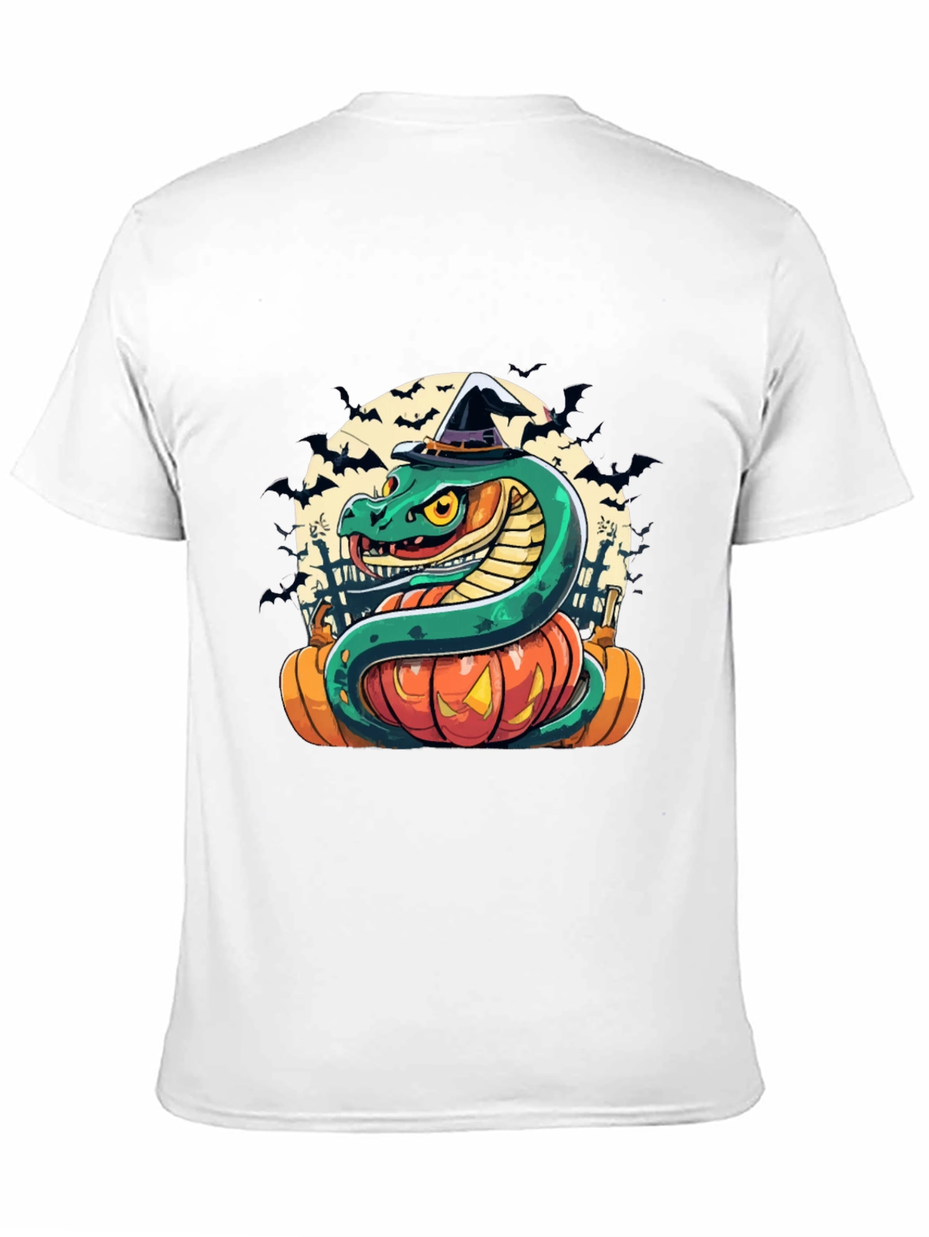 Halloween Snake Pumpkin Witch Hat T-Shirt