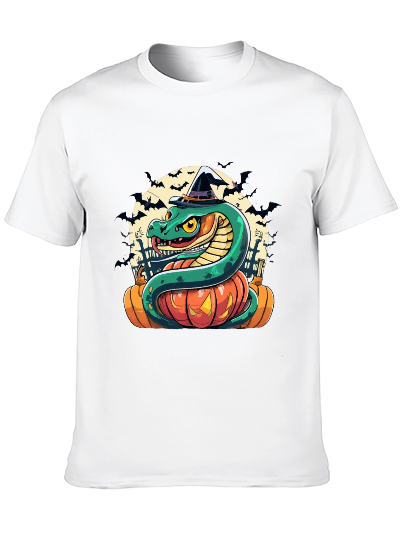 Halloween Snake Pumpkin Witch Hat T-Shirt