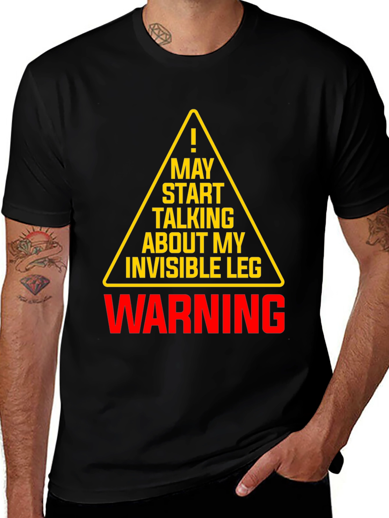 Invisible Leg Warning T-Shirt - Funny Novelty Tee