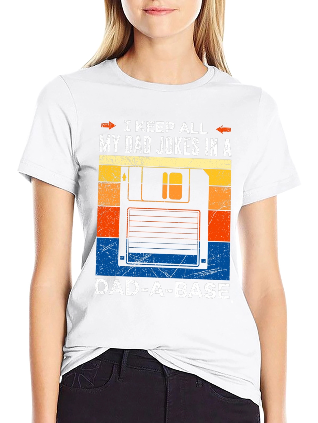 Dad Jokes T-Shirt - Dad-A-Base Floppy Disk Pun Tee