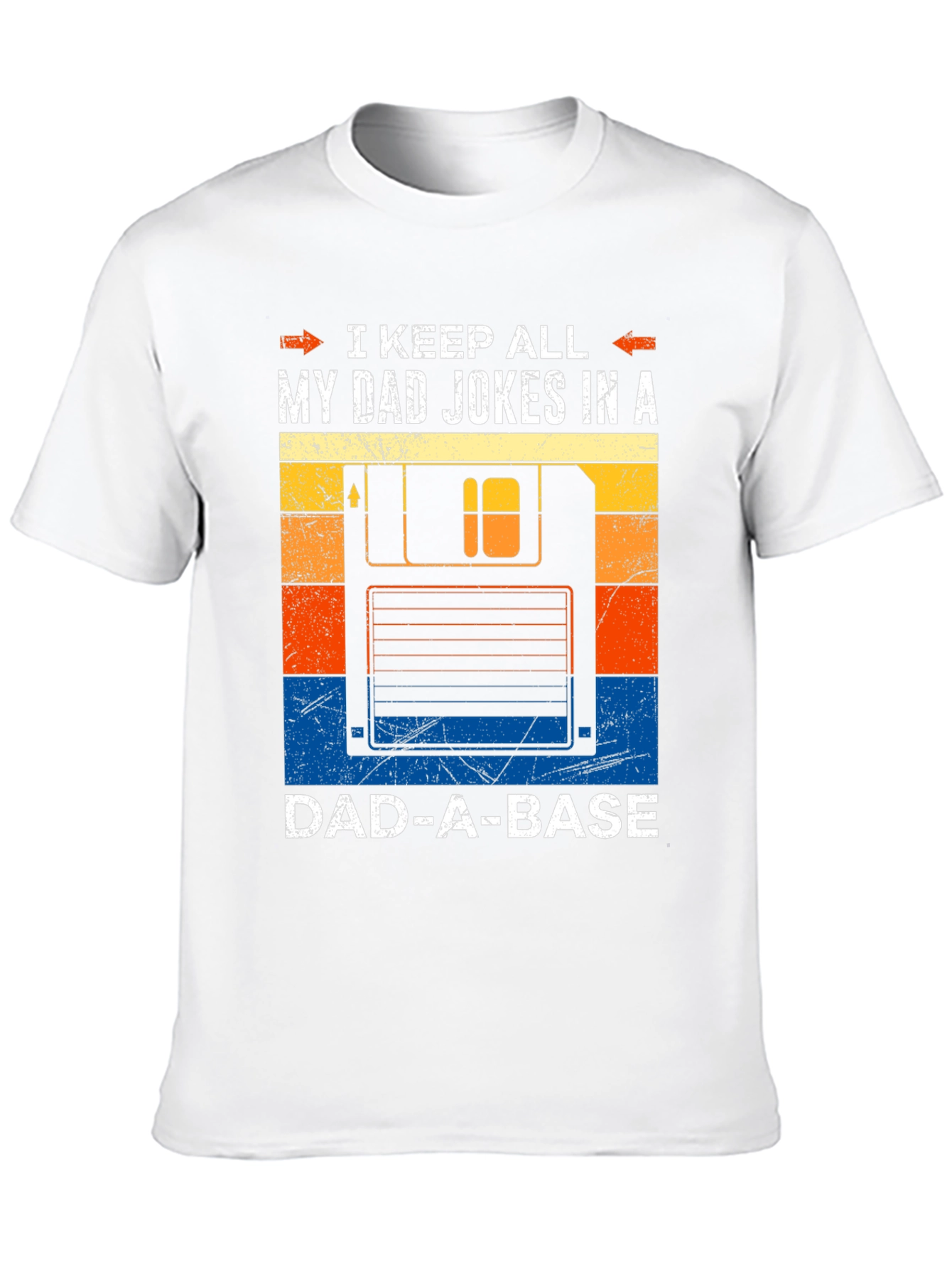 Dad Jokes T-Shirt - Dad-A-Base Floppy Disk Pun Tee