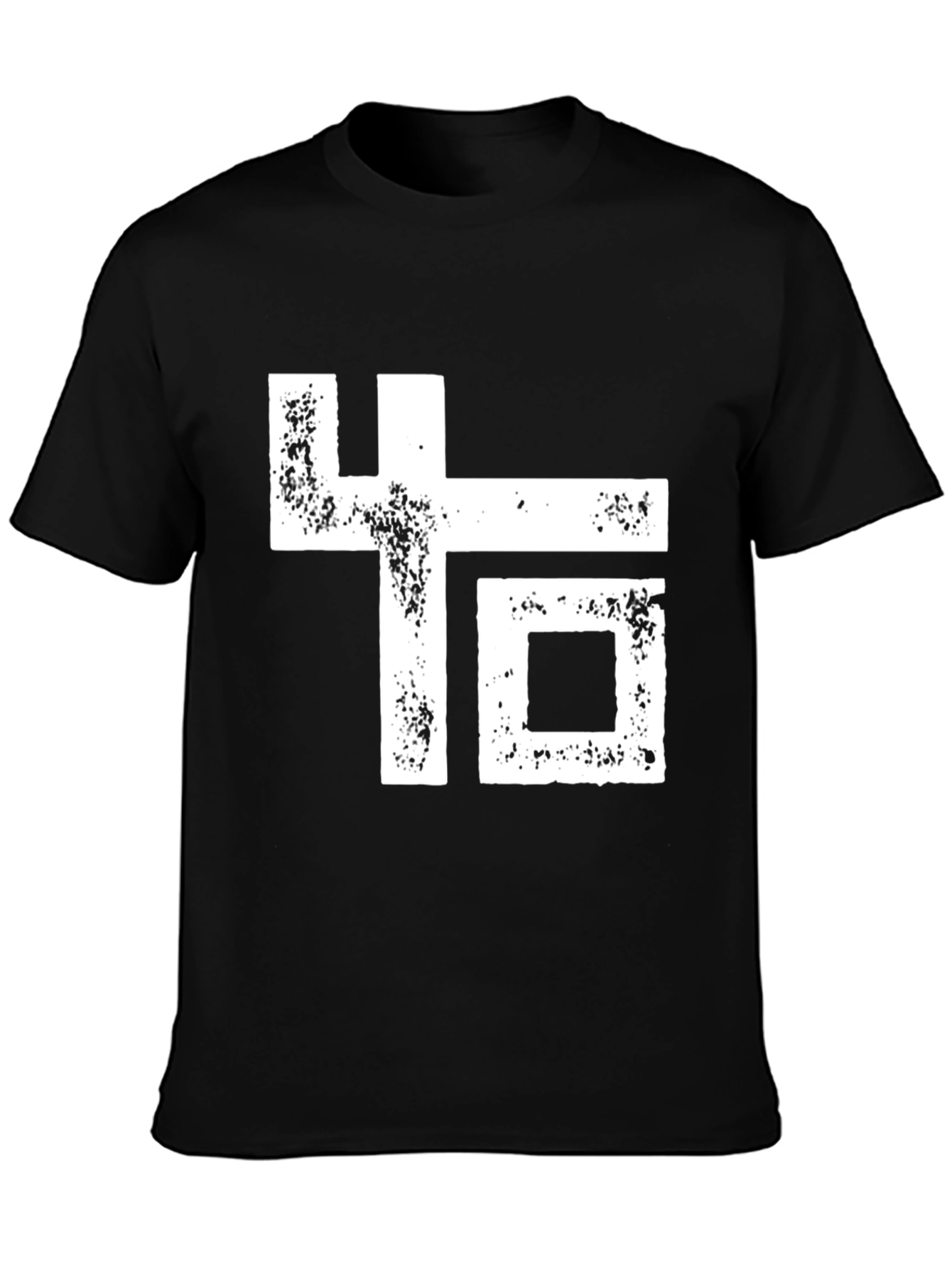 Abstract Graphic Print Black Crew Neck T-Shirt