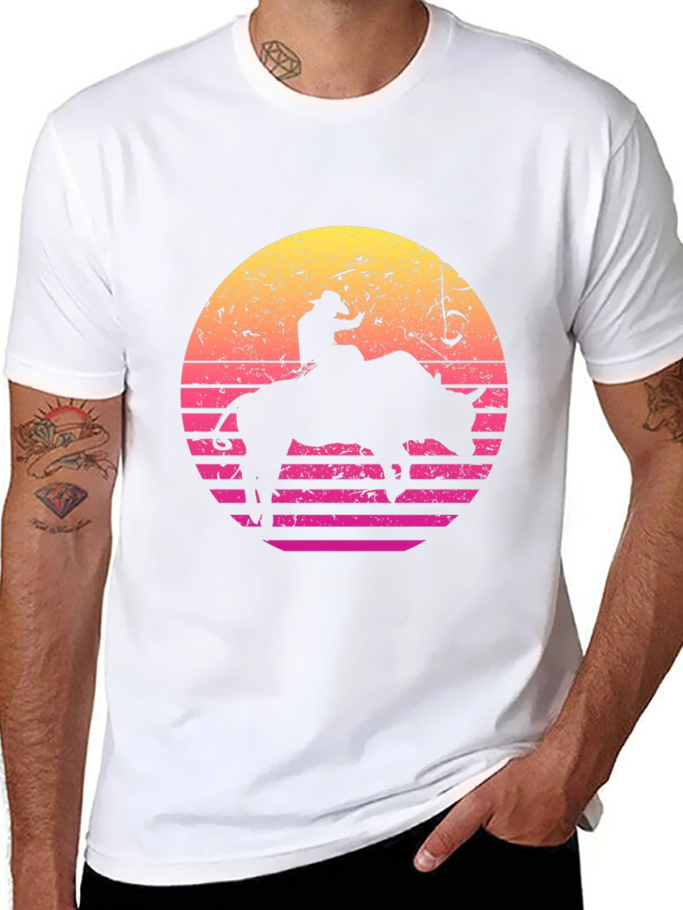 Retro Rodeo Bull Rider Graphic T-Shirt