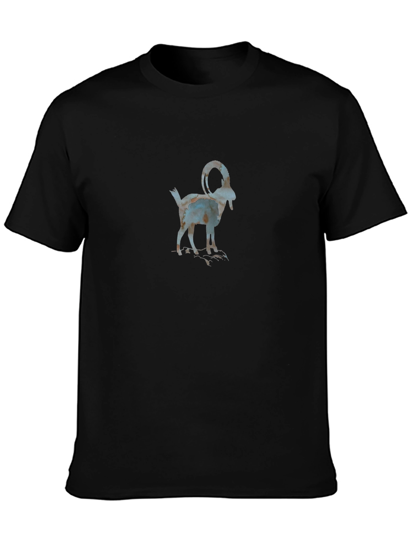 Black T-Shirt with Goat Graphic