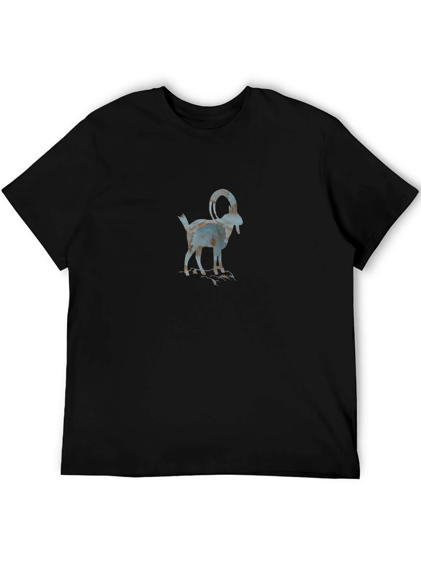 Black T-Shirt with Goat Graphic