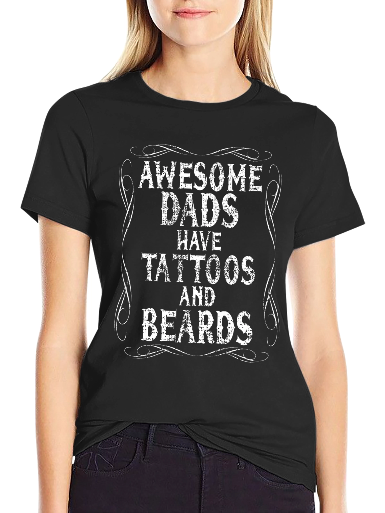 Awesome Dads Tattoos & Beards Graphic Tee