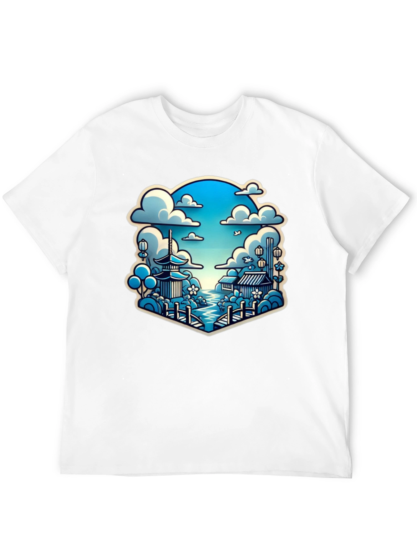 Japanese Scene Graphic Tee - Black