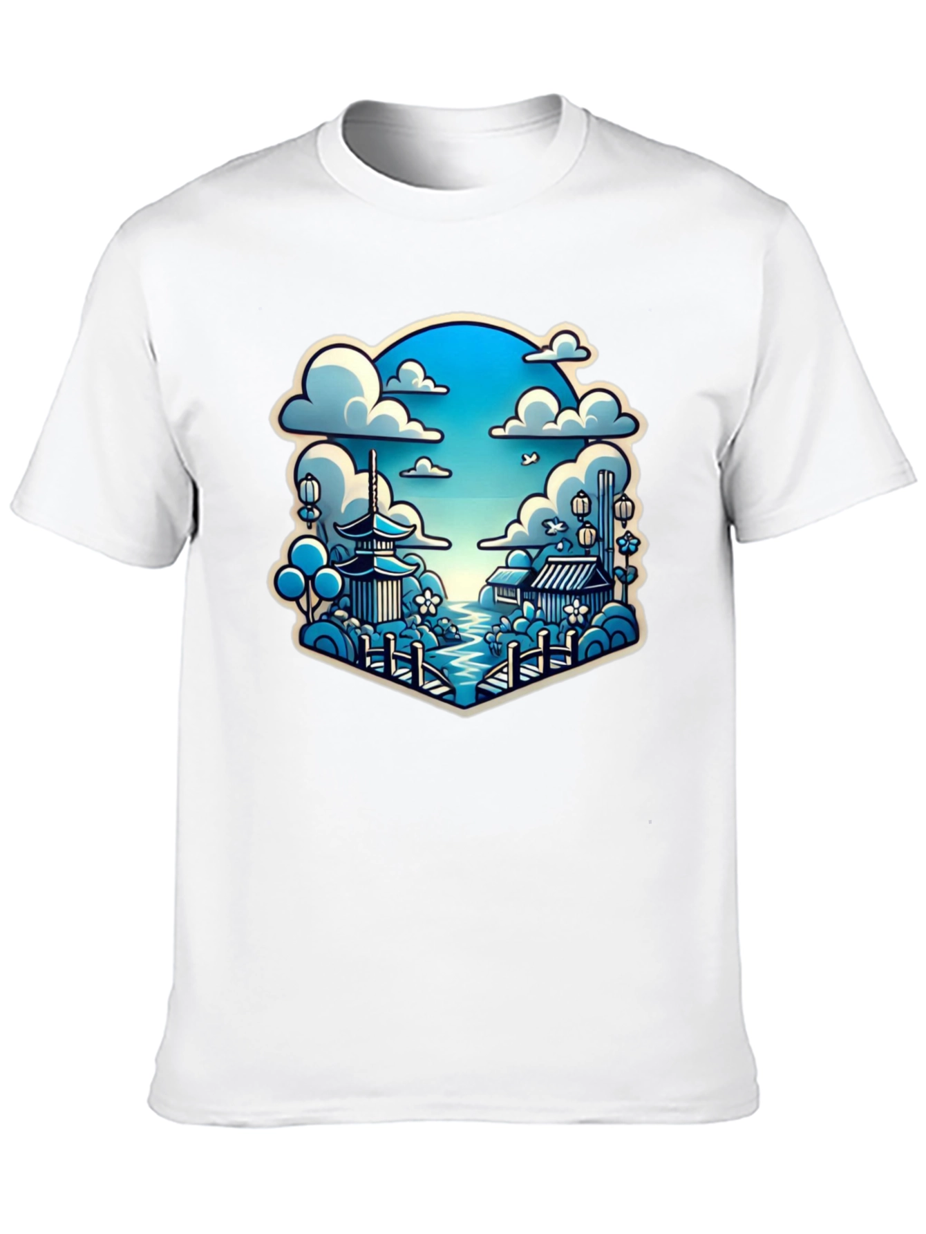 Japanese Scene Graphic Tee - Black