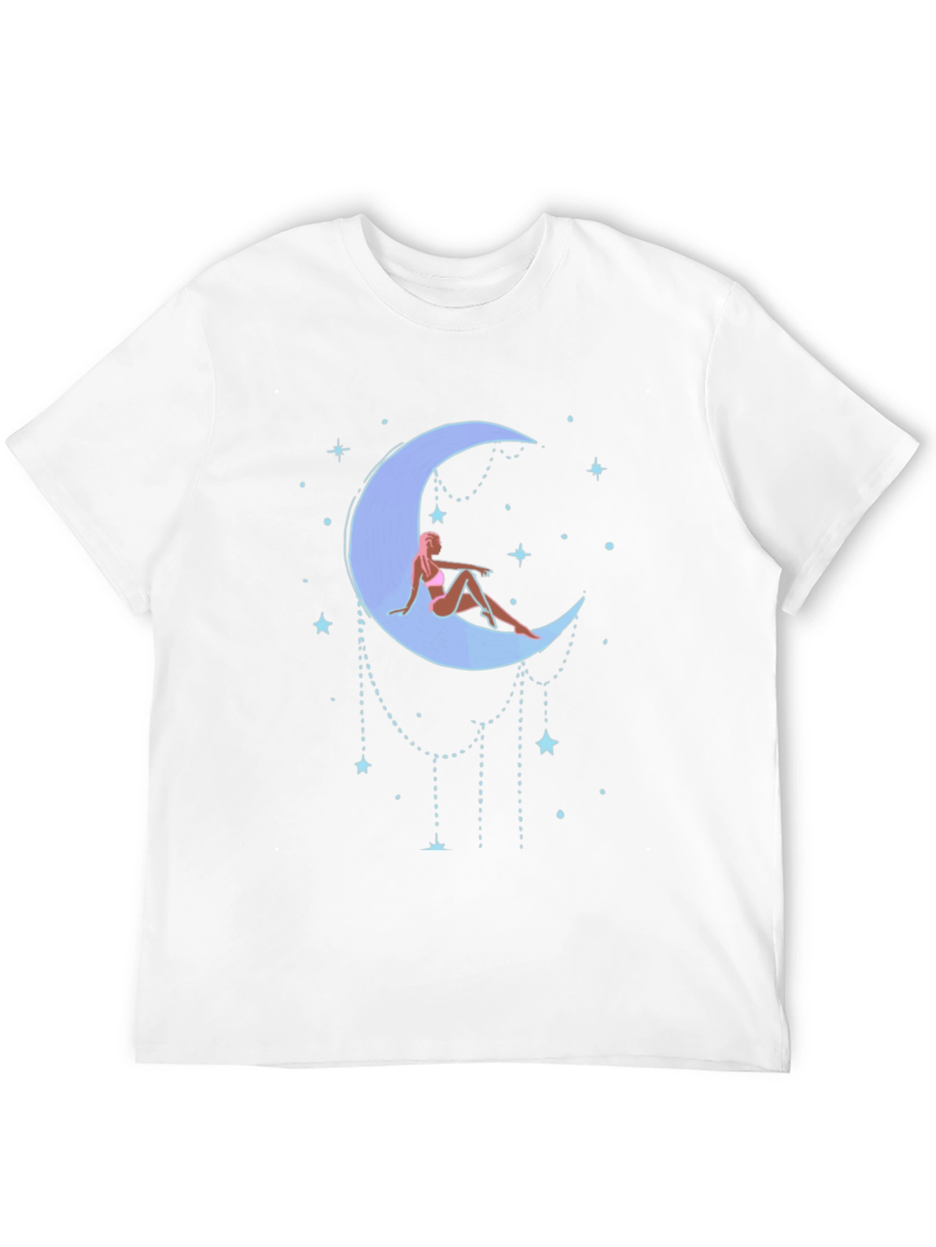 Moon Goddess Graphic Tee - Black Cotton T-Shirt
