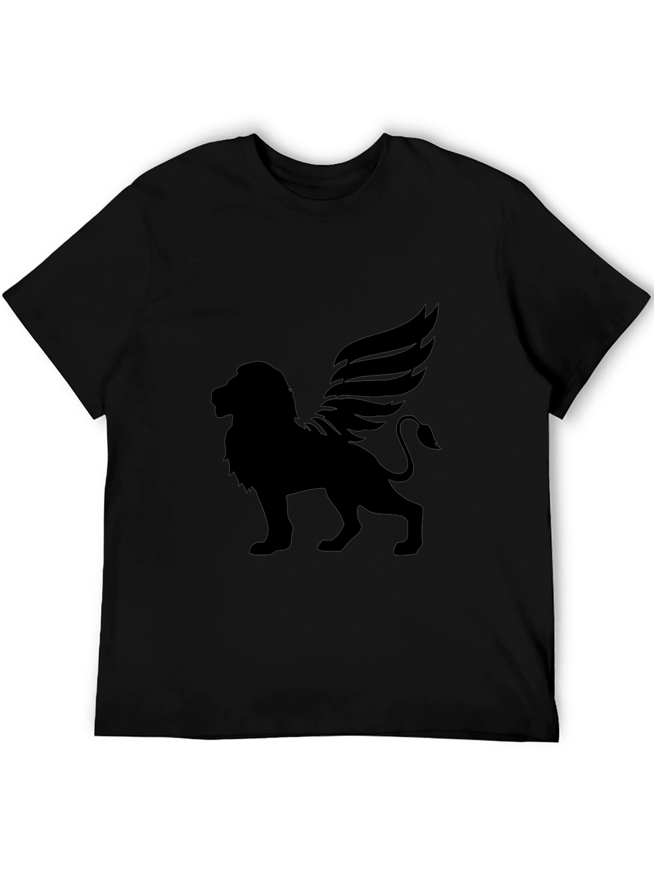 Winged Lion Black T-Shirt - Unique Graphic Tee