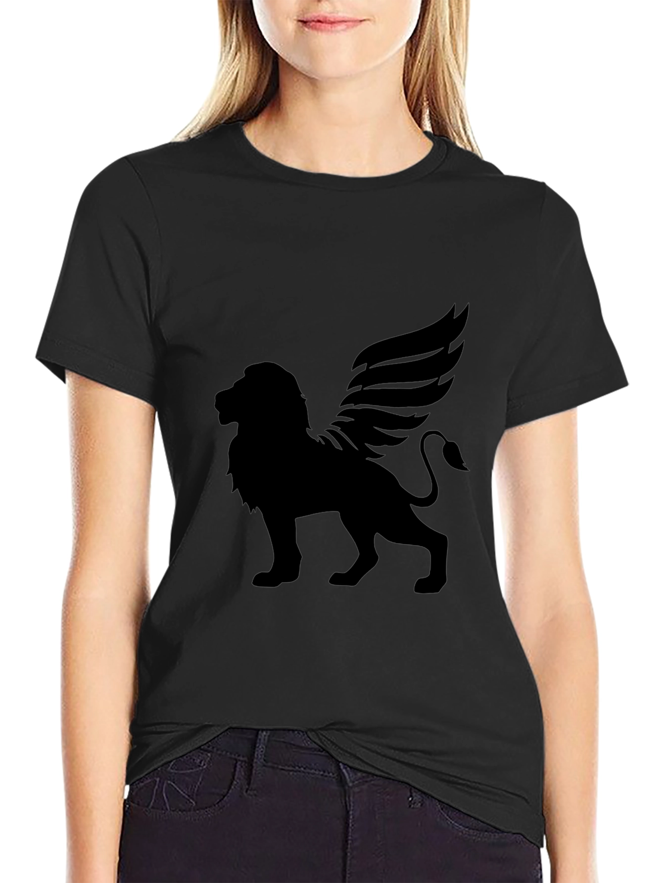 Winged Lion Black T-Shirt - Unique Graphic Tee