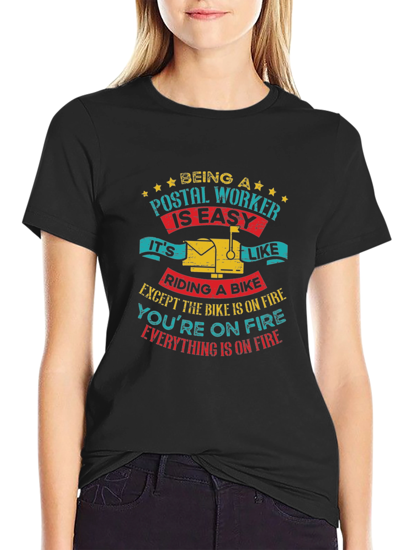 Postal Worker On Fire Graphic Tee