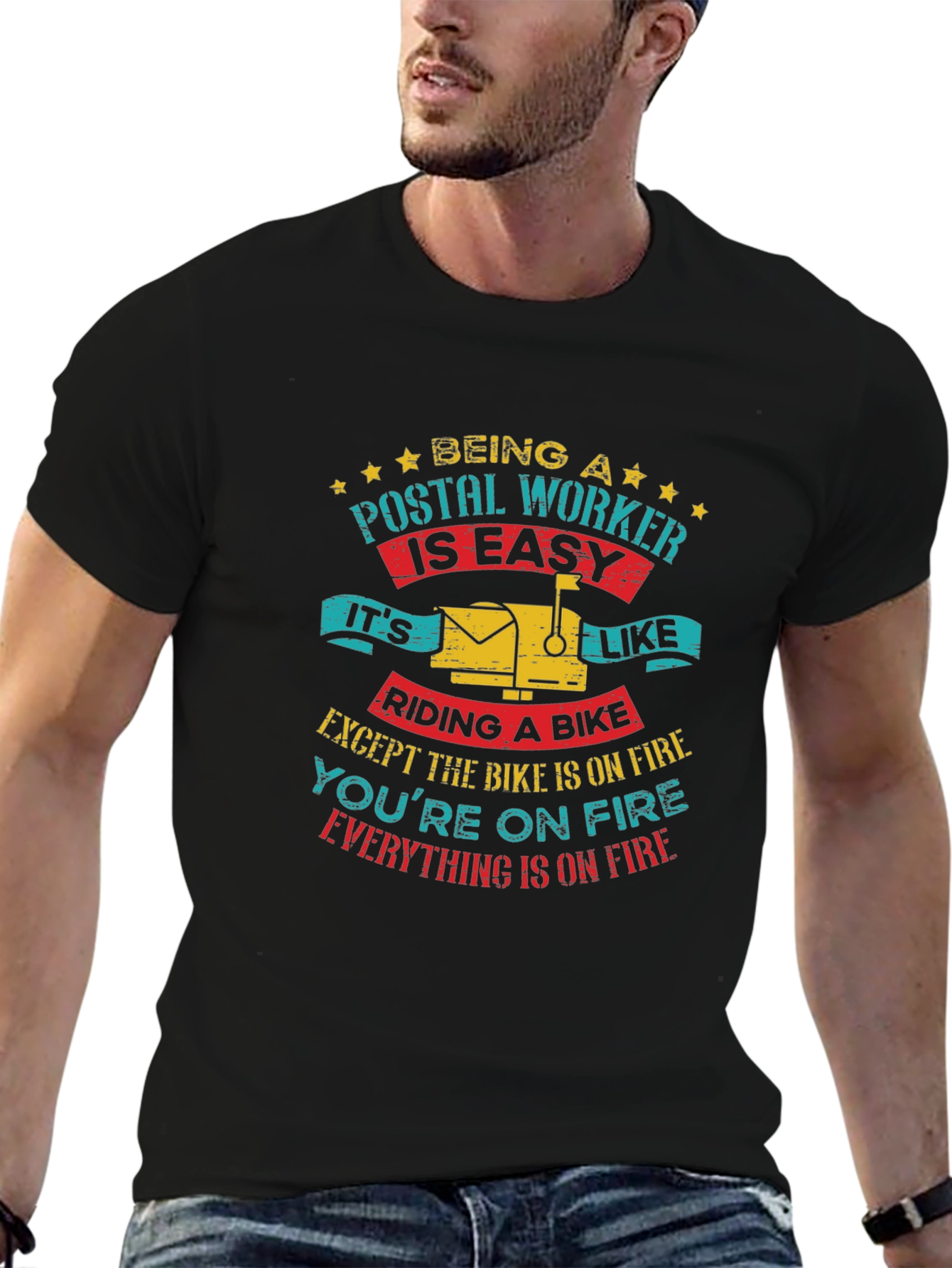Postal Worker On Fire Graphic Tee