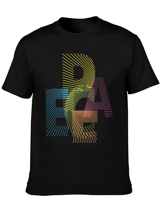 Abstract Geometric Line Art Graphic T-Shirt