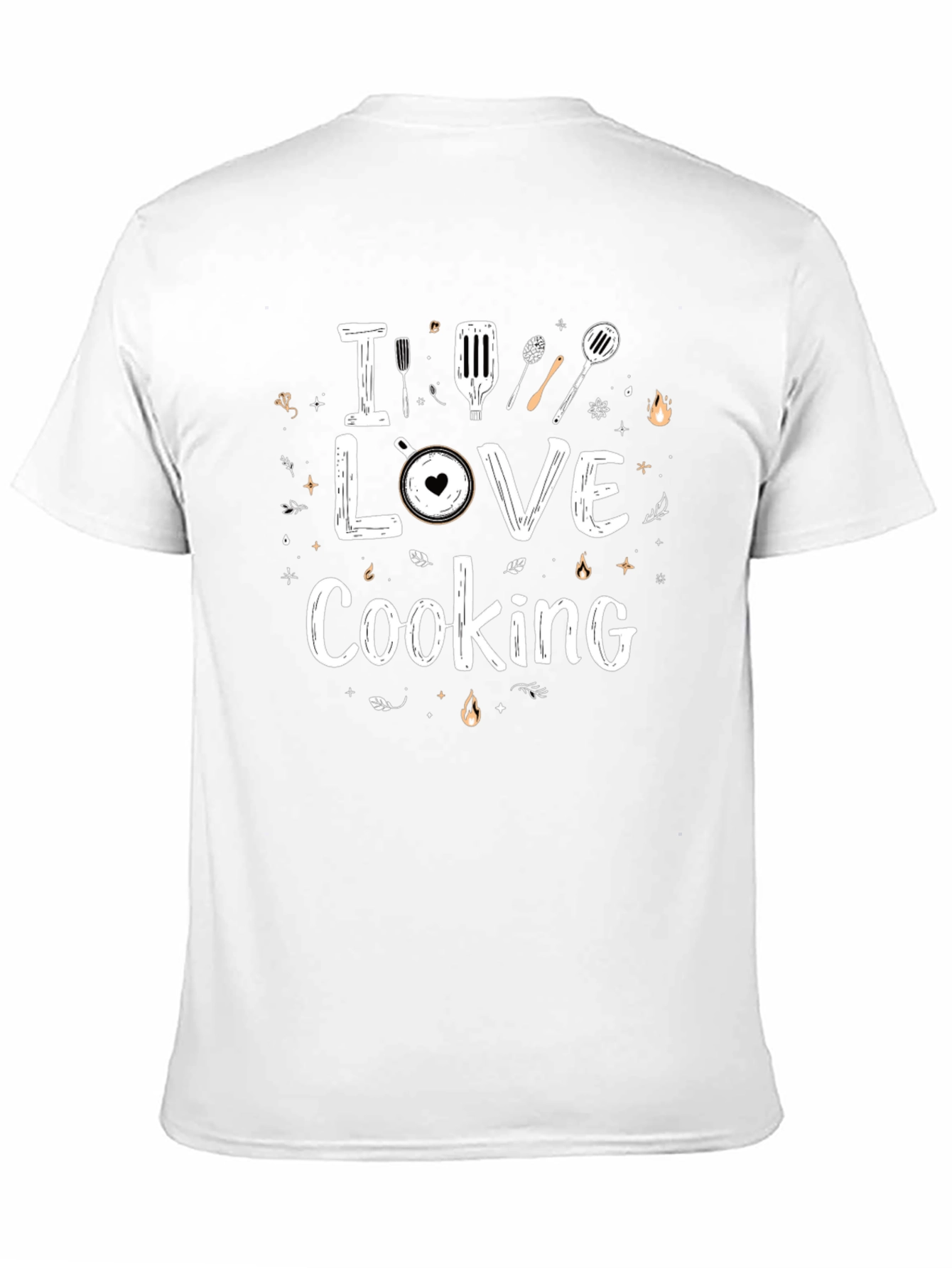 I Love Cooking Black Graphic T-Shirt
