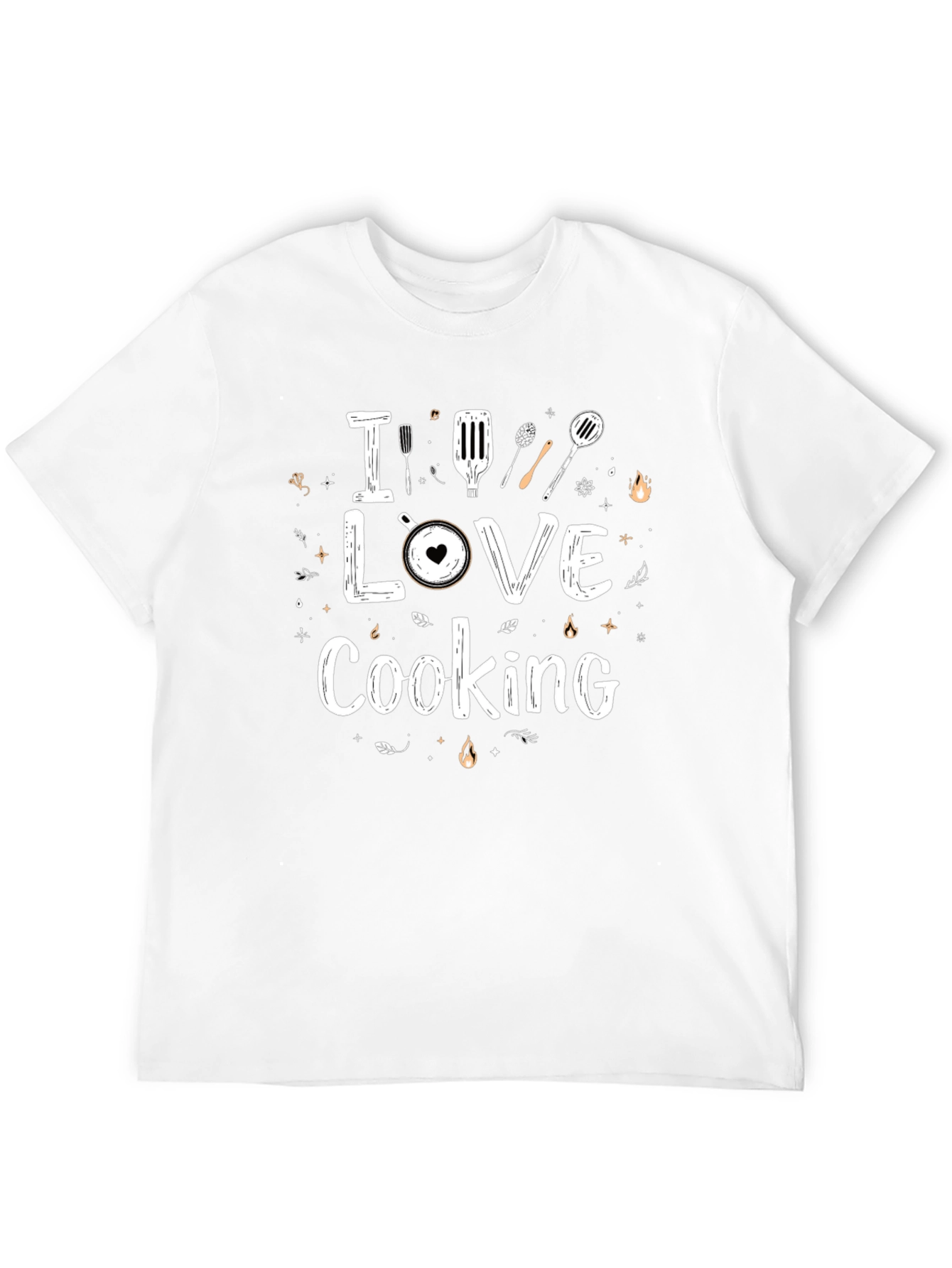 I Love Cooking Black Graphic T-Shirt