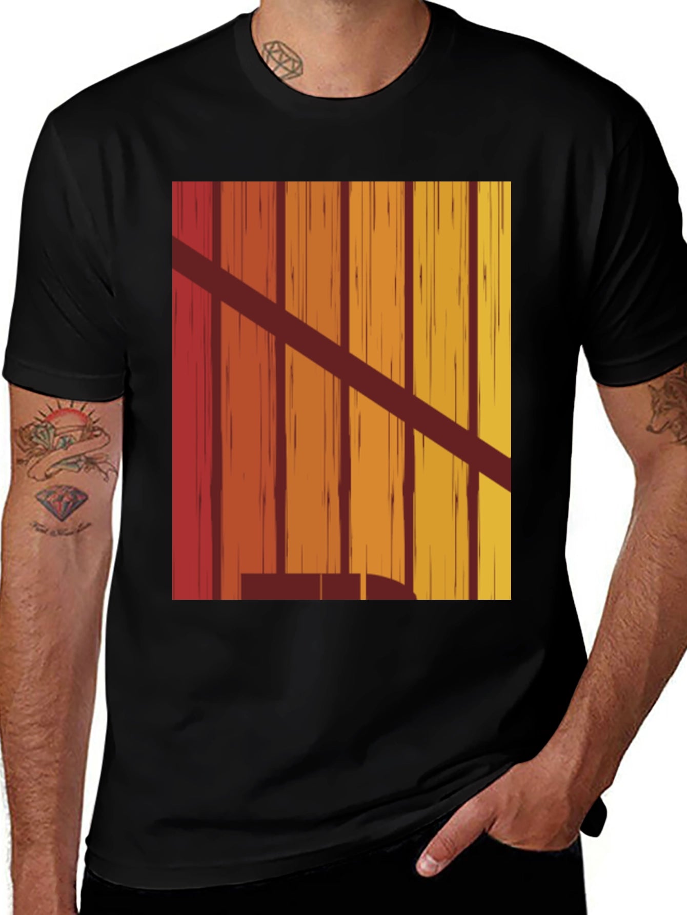 Retro Vertical Stripe Graphic Tee