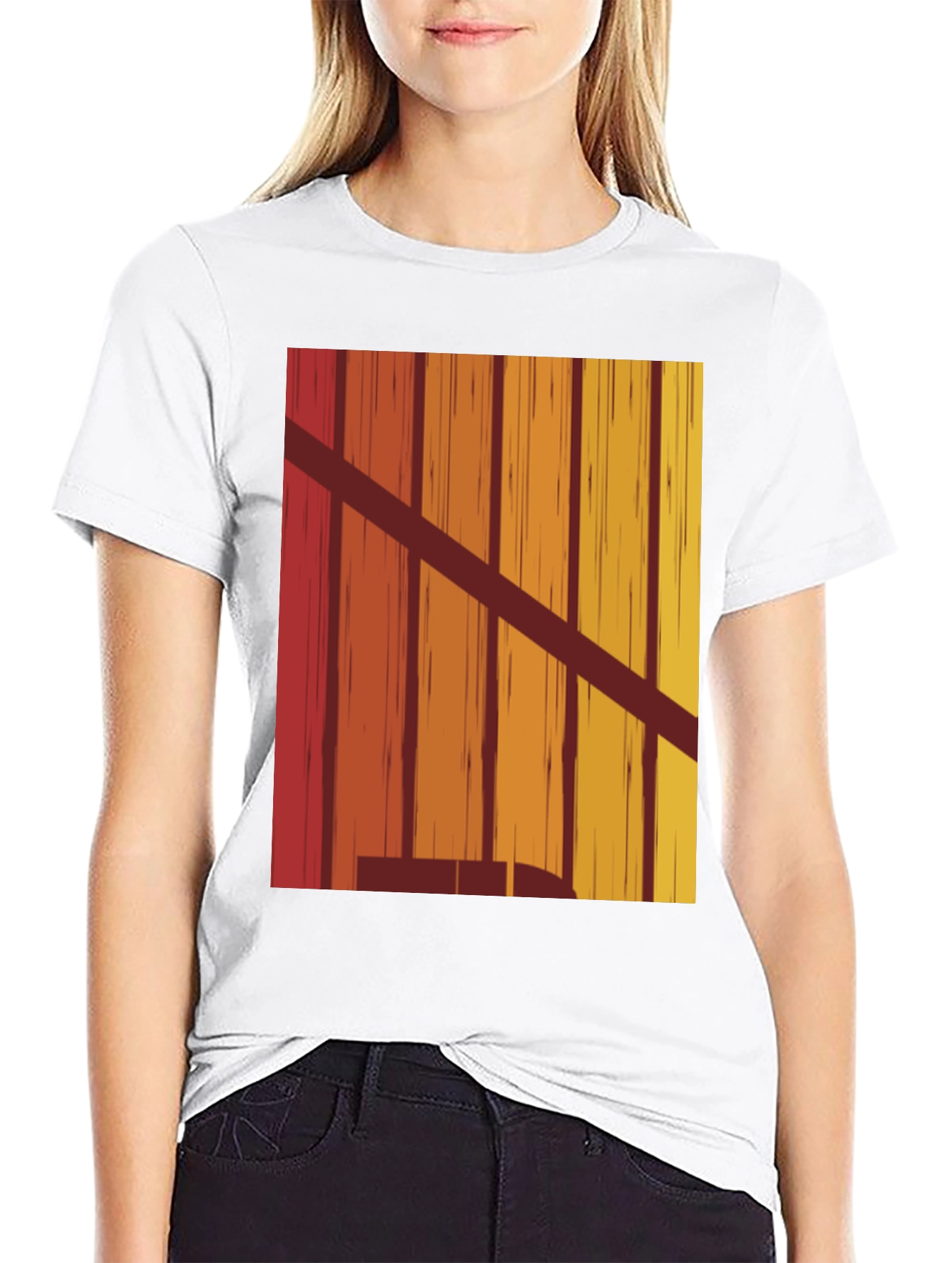 Retro Vertical Stripe Graphic Tee