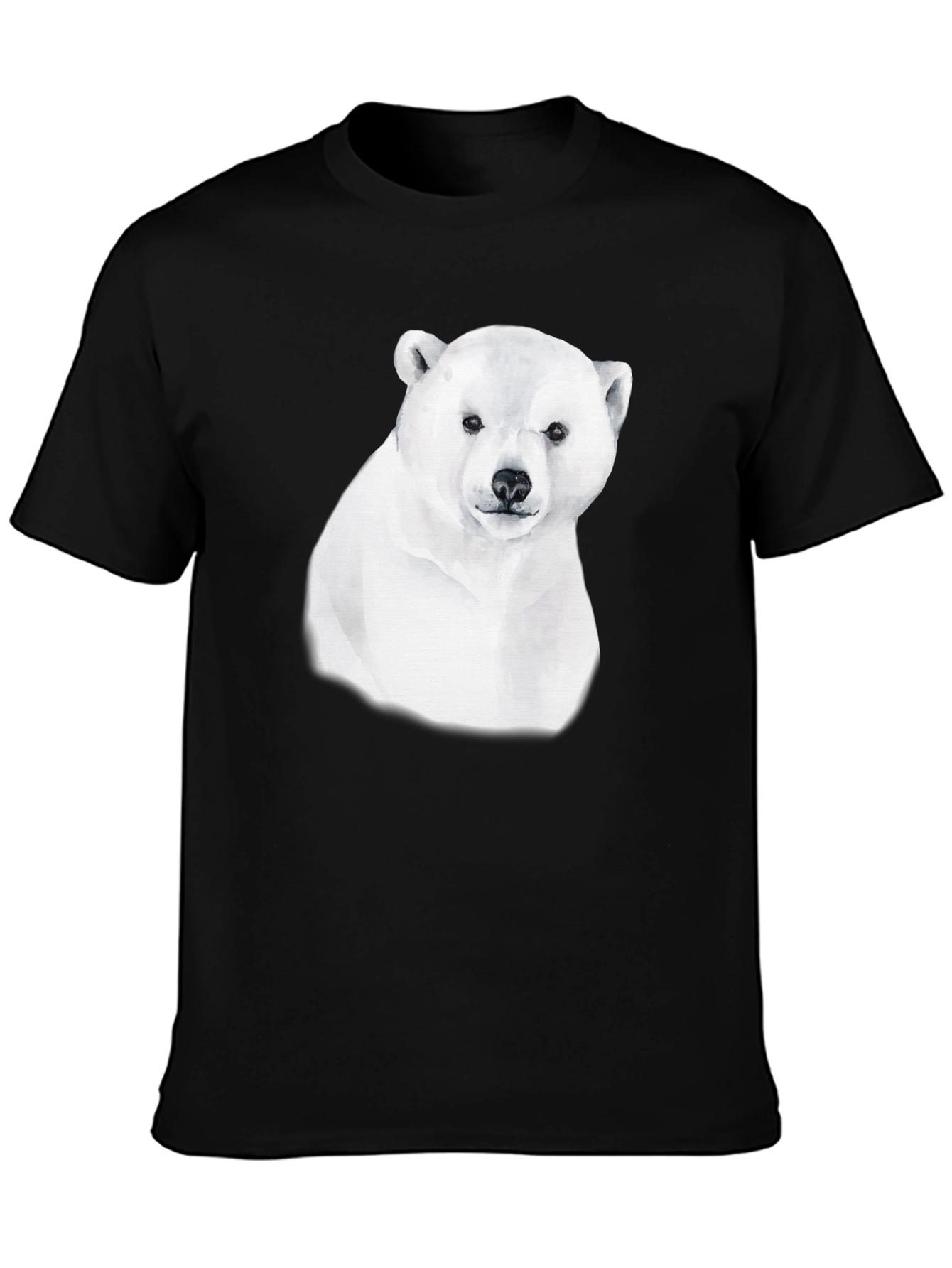 Polar Bear Graphic Tee - Black Cotton Comfort