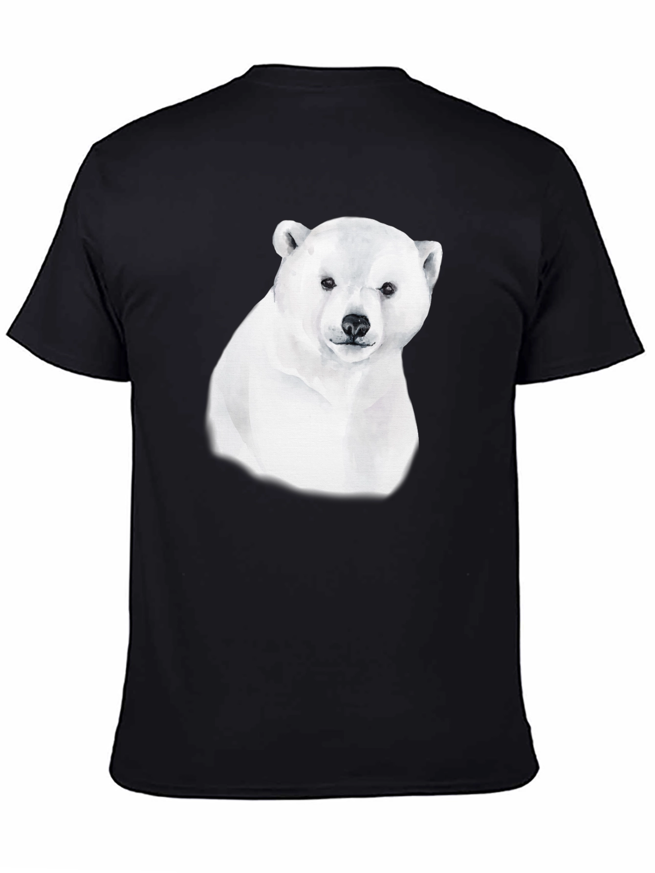 Polar Bear Graphic Tee - Black Cotton Comfort