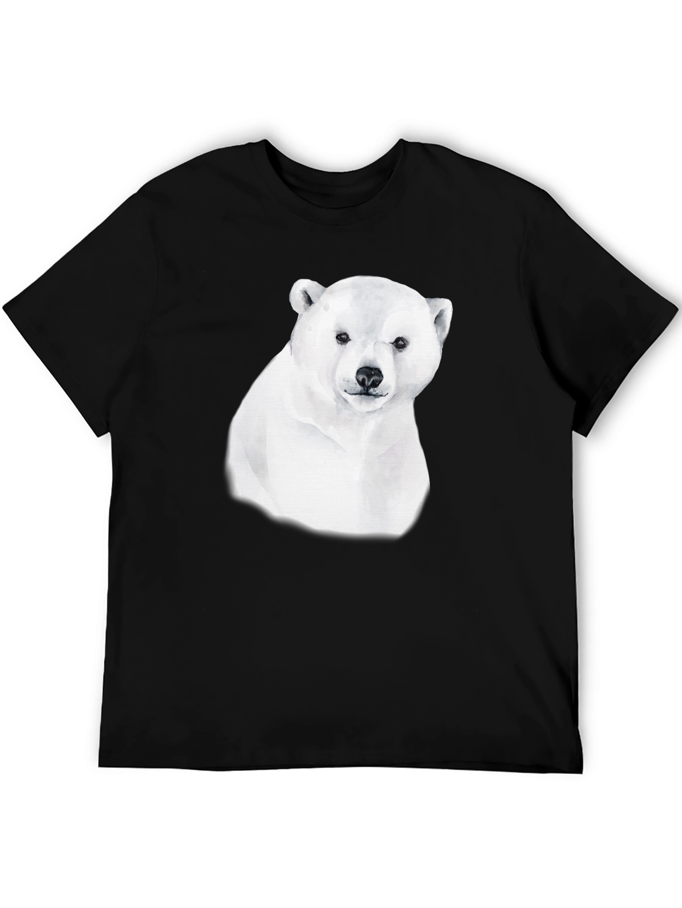 Polar Bear Graphic Tee - Black Cotton Comfort
