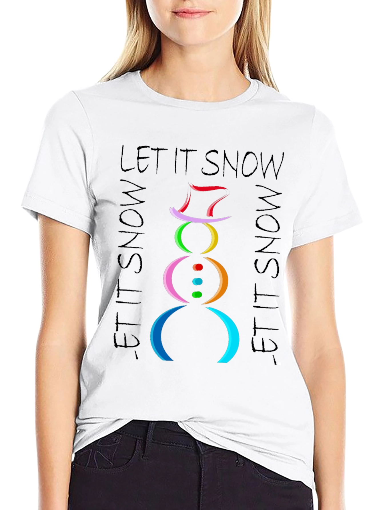 Festive Snowman Graphic Tee - Let It Snow!