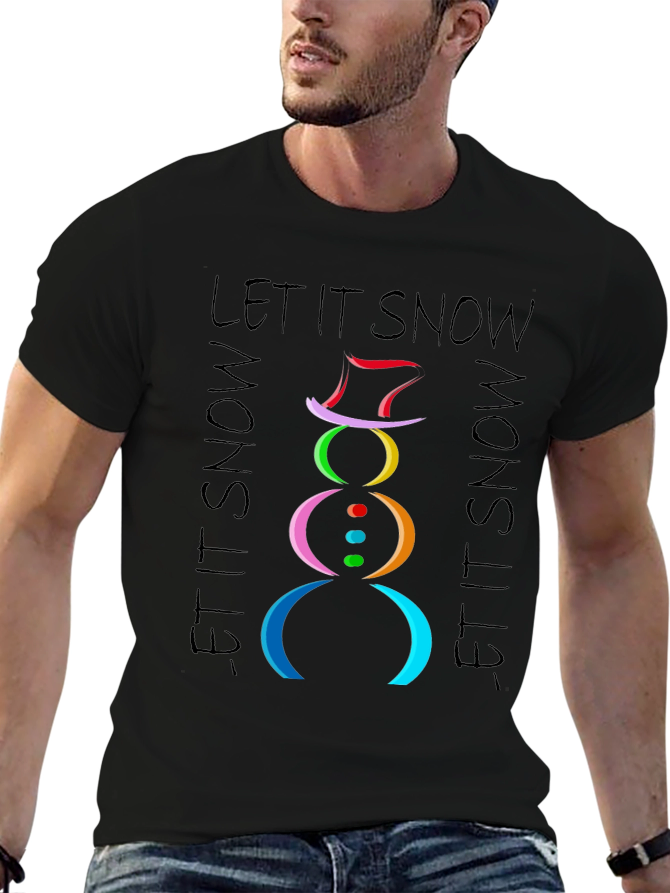 Festive Snowman Graphic Tee - Let It Snow!