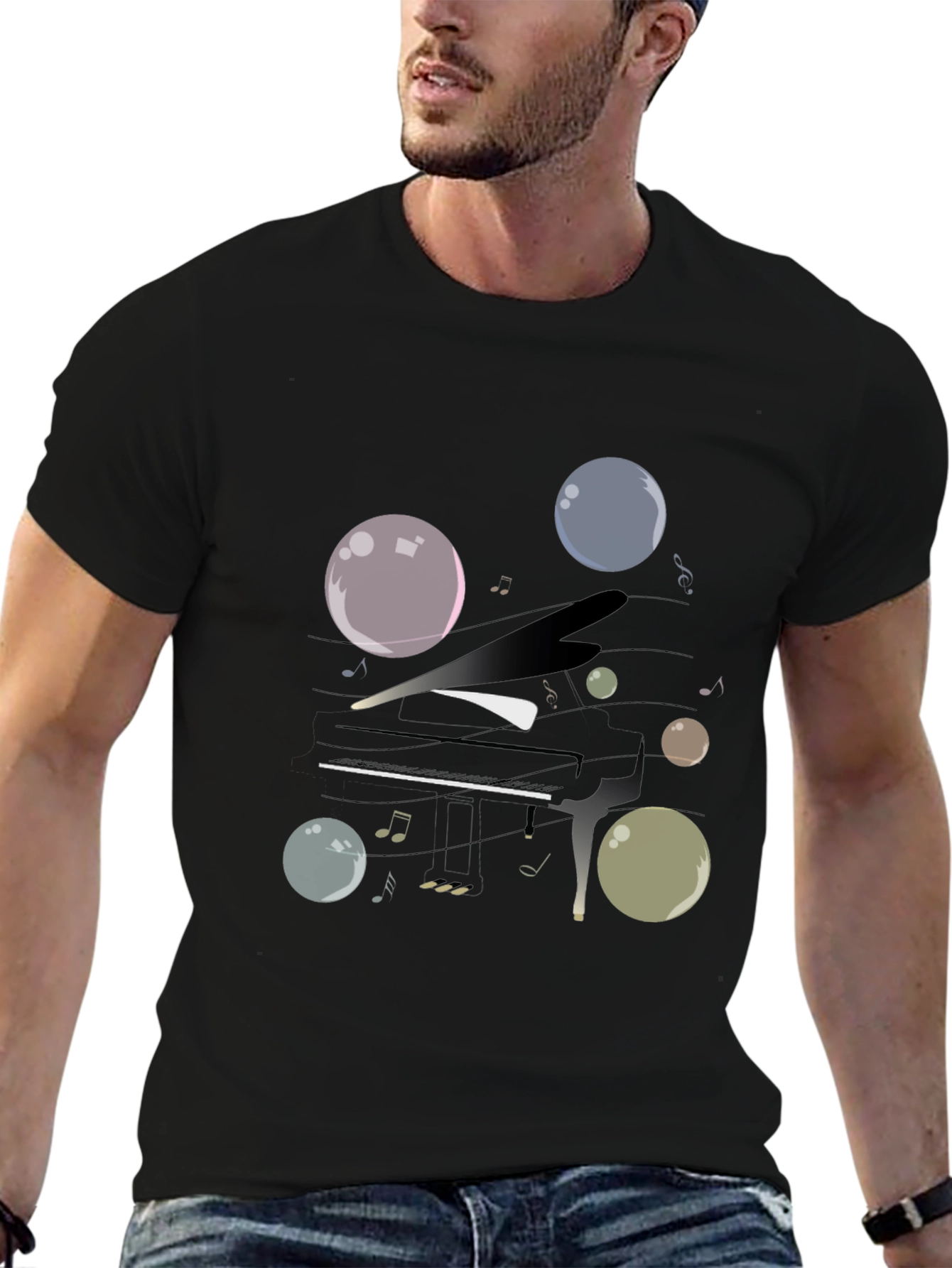 Musical Bubbles Graphic T-Shirt