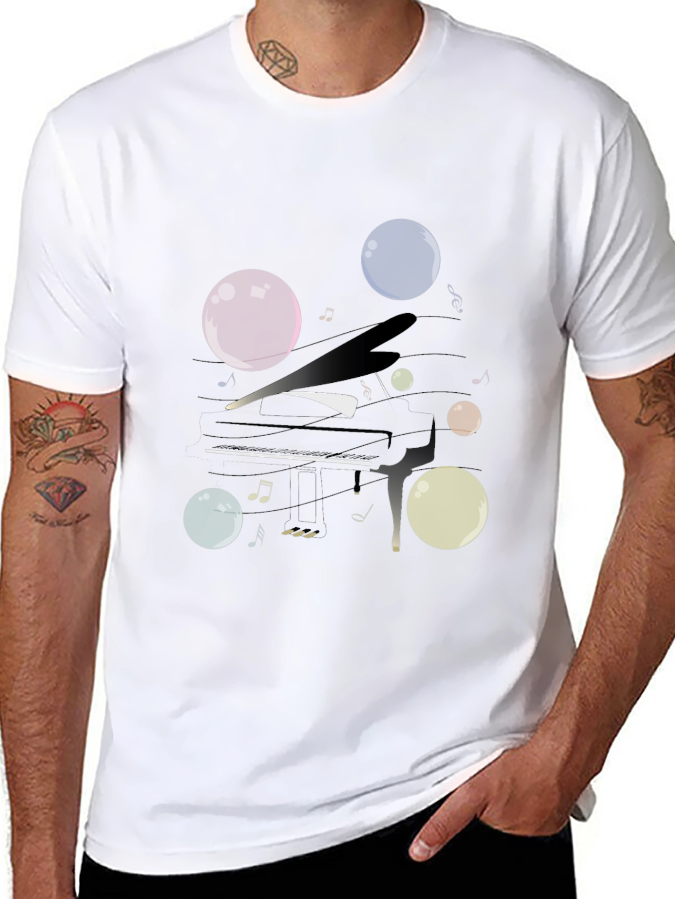 Musical Bubbles Graphic T-Shirt