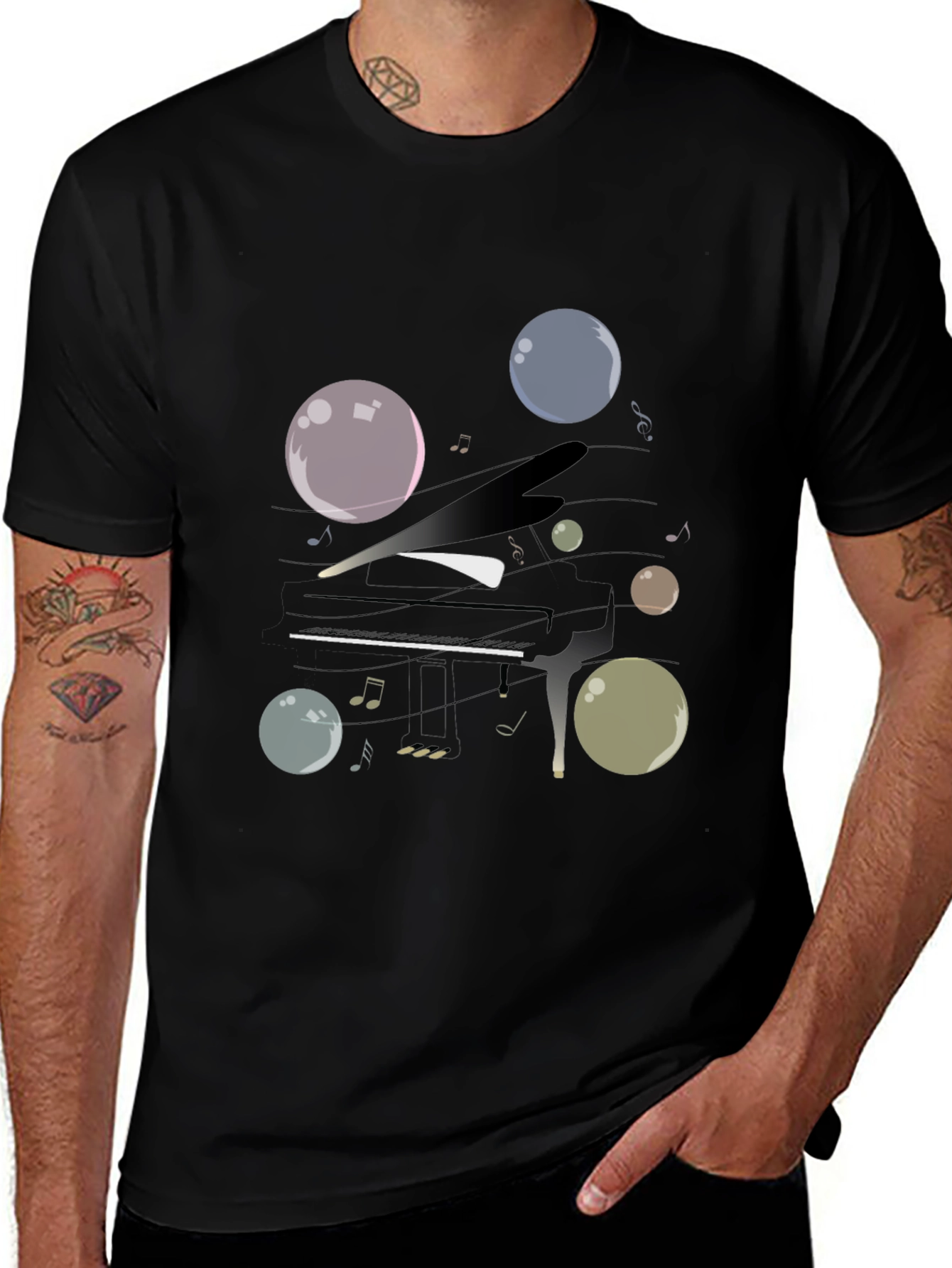 Musical Bubbles Graphic T-Shirt
