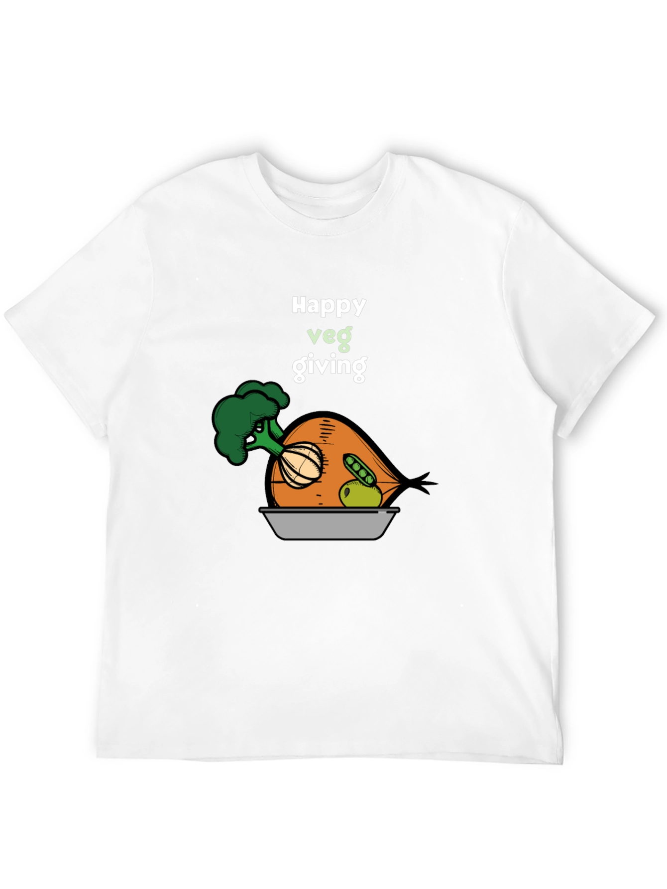 Happy Veg Giving Black T-Shirt