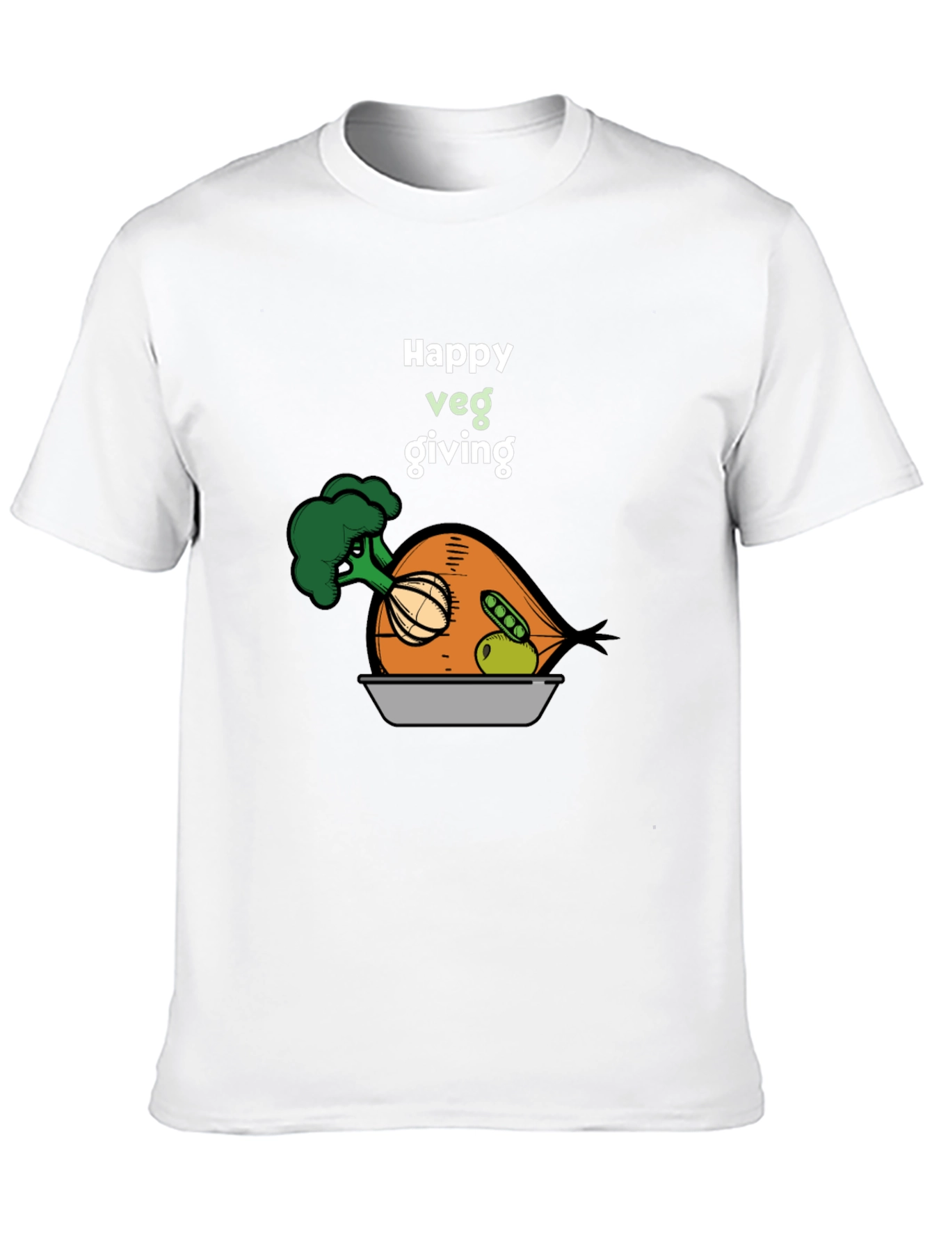 Happy Veg Giving Black T-Shirt