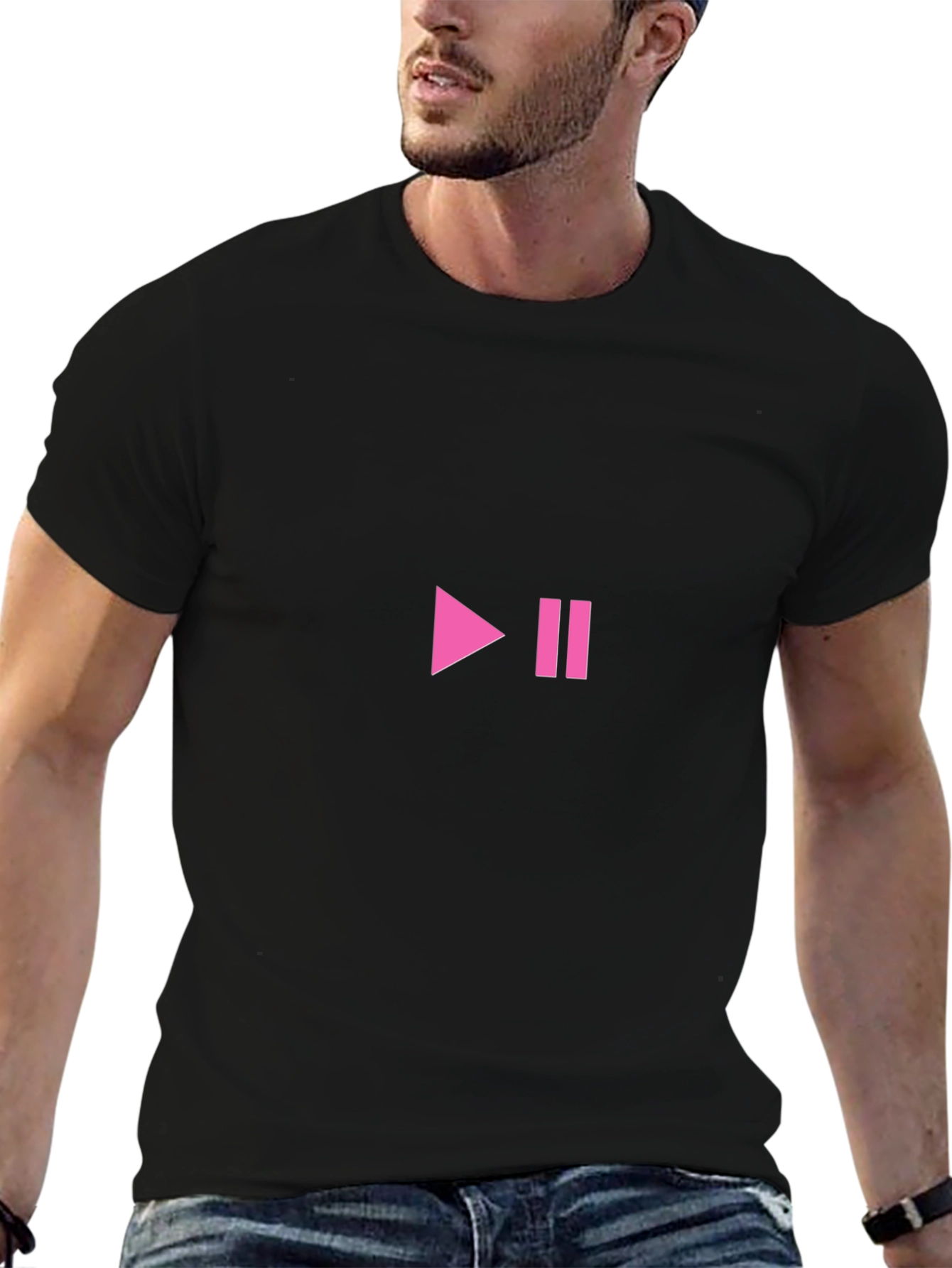 Play/Pause Black T-Shirt