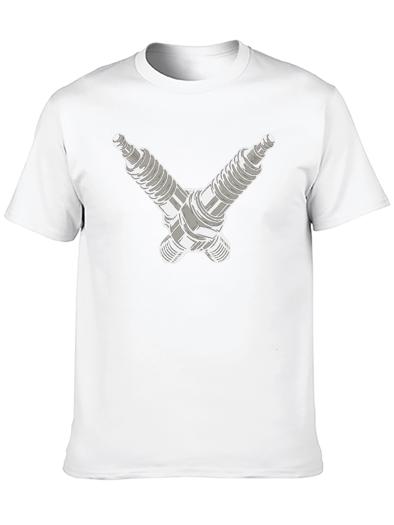 Crossed Spark Plugs Graphic Tee - Black