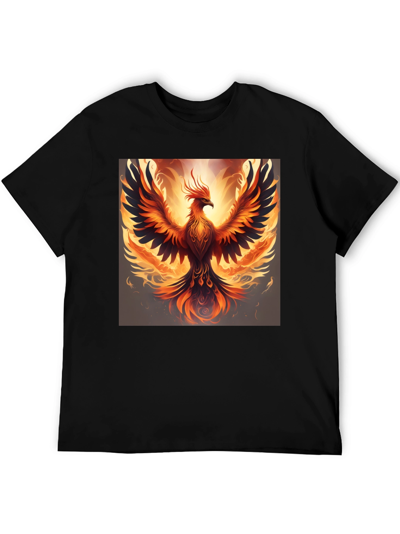 Phoenix Graphic Print Black T-Shirt