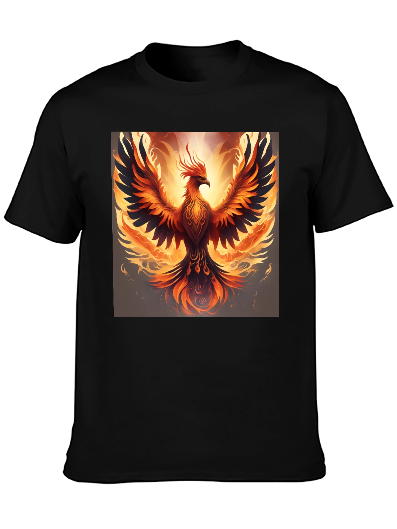 Phoenix Graphic Print Black T-Shirt