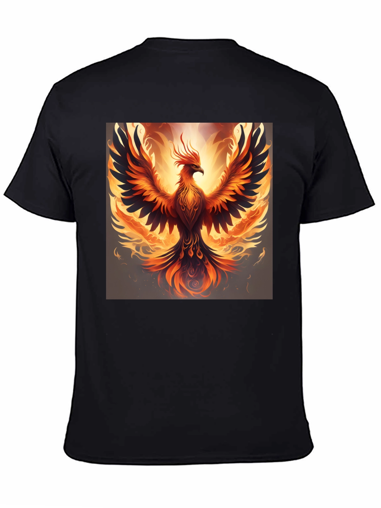 Phoenix Graphic Print Black T-Shirt