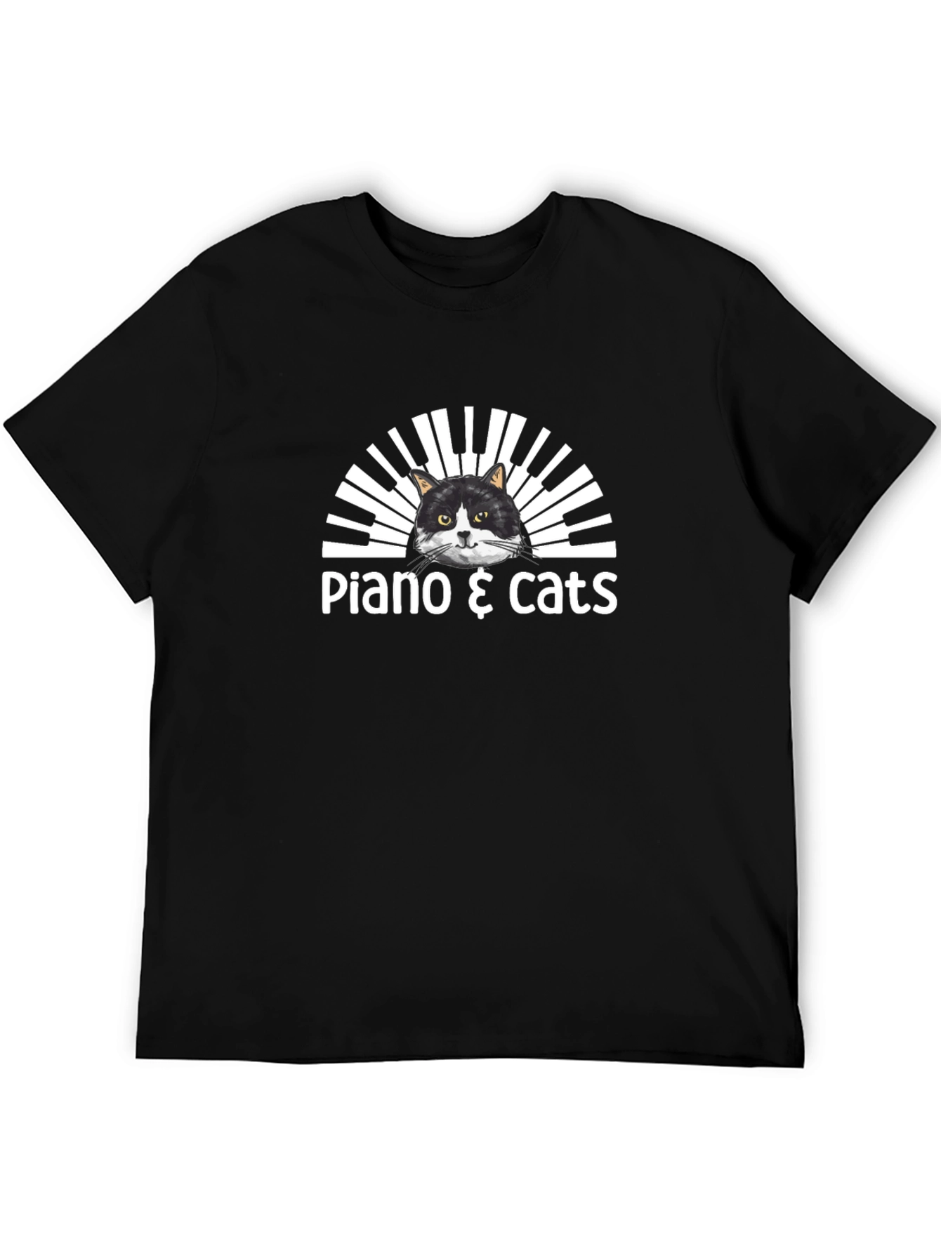 Piano & Cats T-Shirt - Music Lover Tee