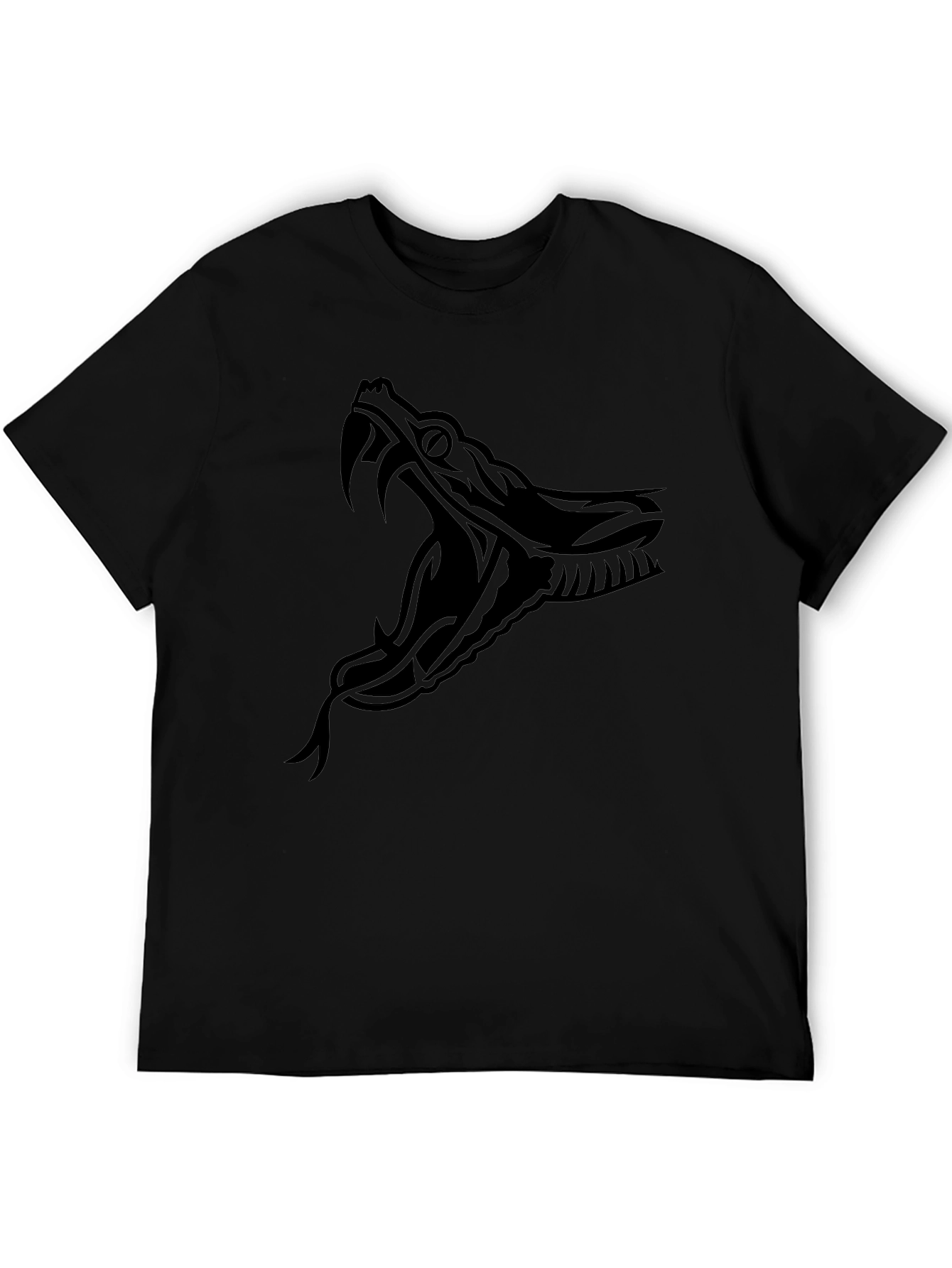 Mens Black Snake Graphic Tee
