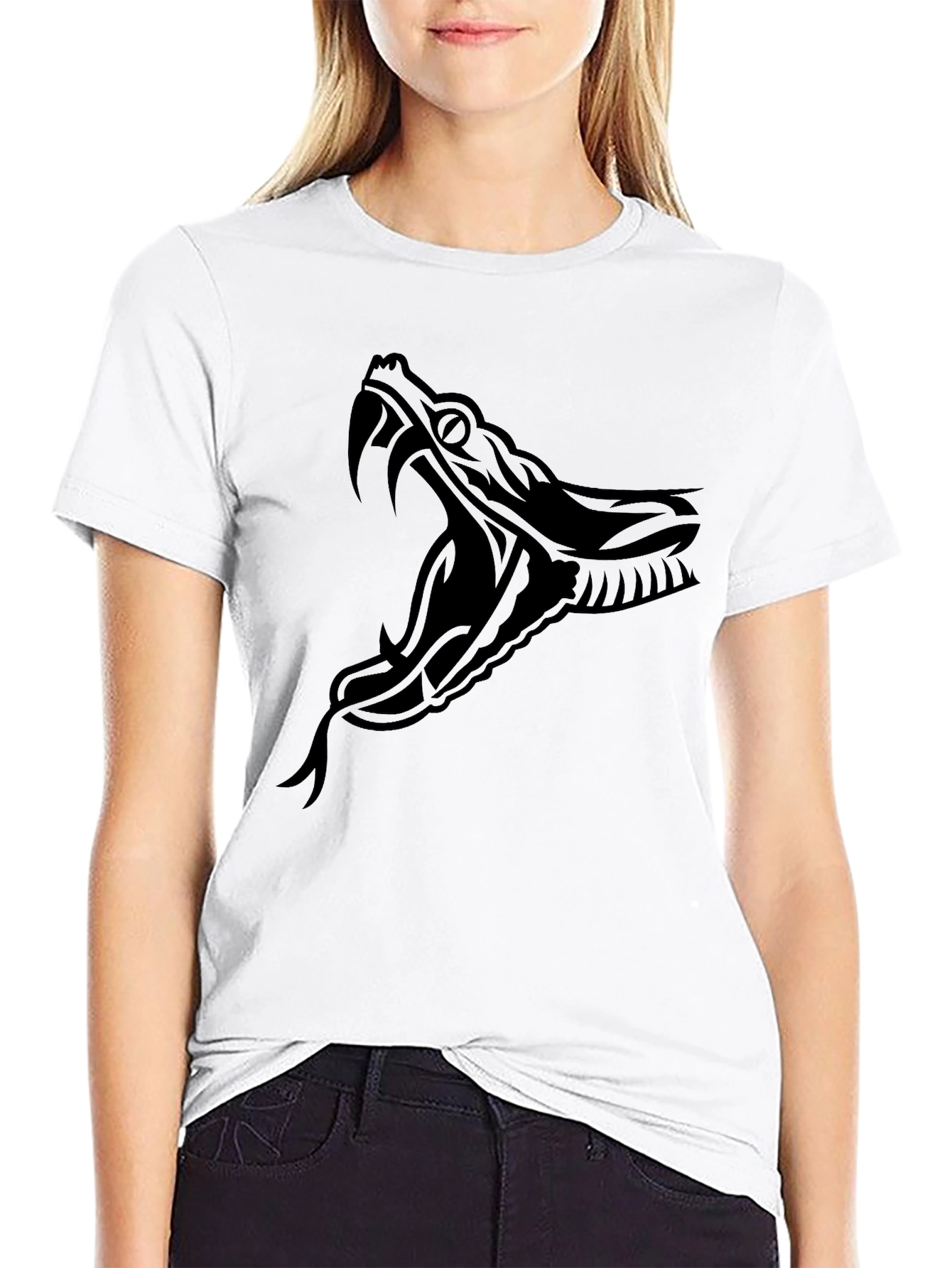Mens Black Snake Graphic Tee