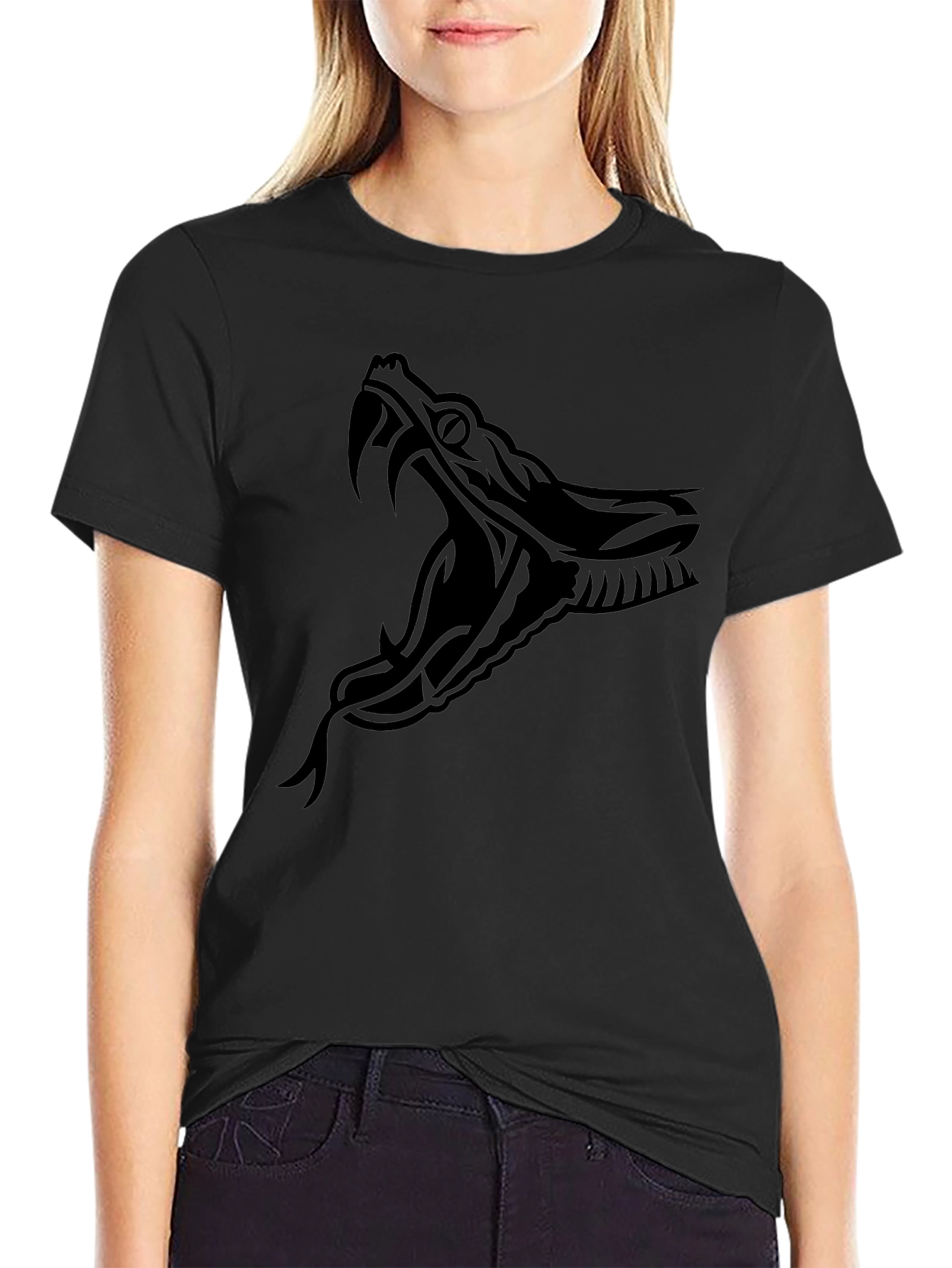 Mens Black Snake Graphic Tee