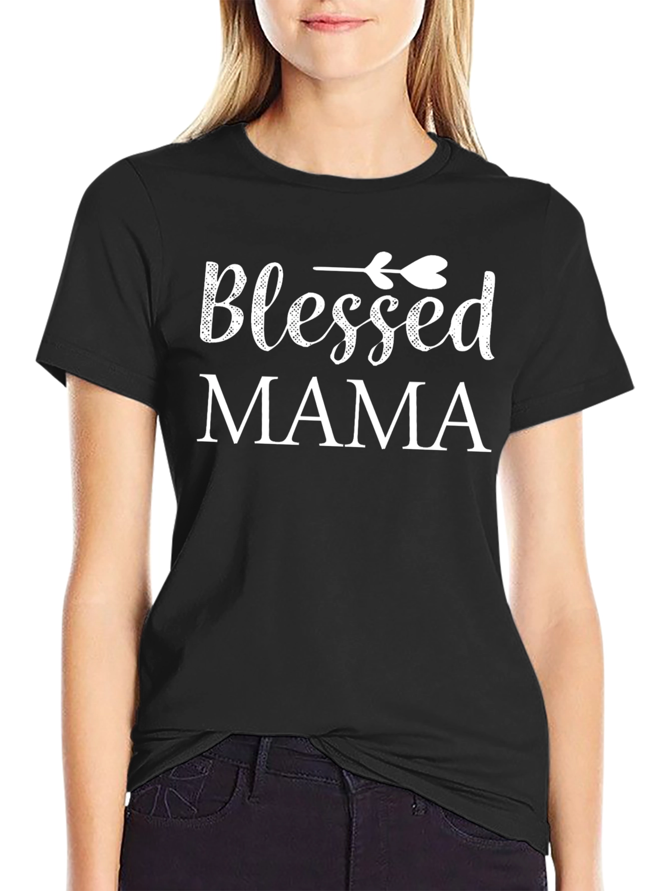 Blessed Mama Graphic T-Shirt - Black Tee