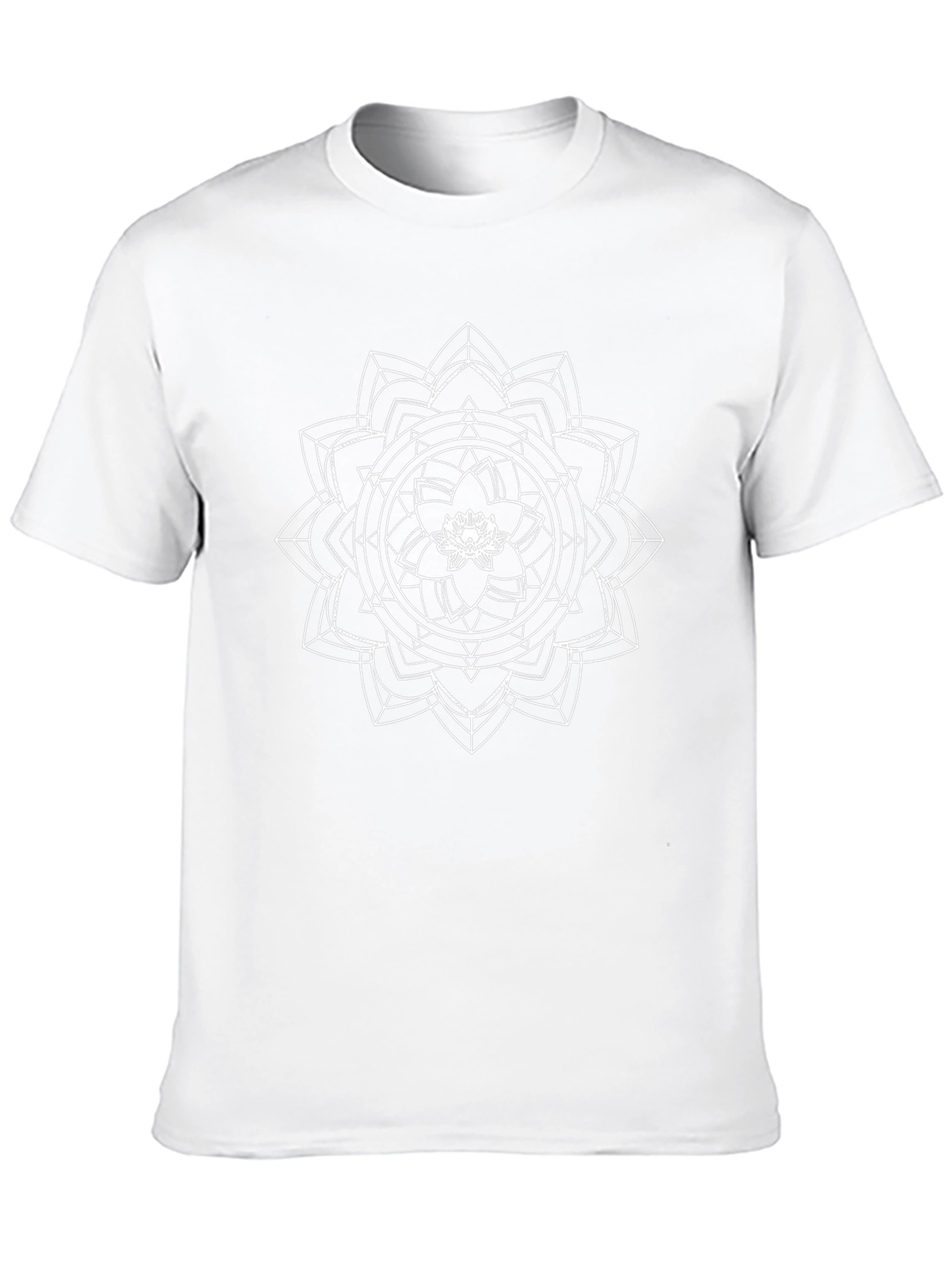 Geometric Mandala Tee - Black Cotton Comfort
