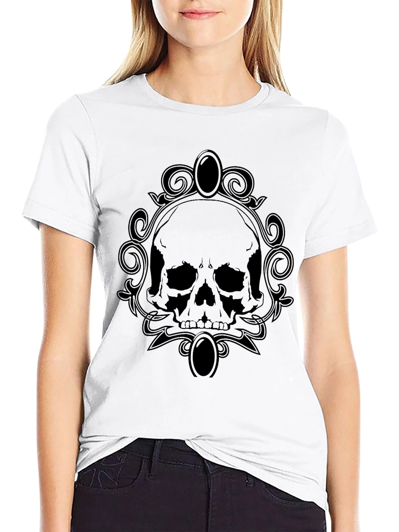 Skull Graphic Black T-Shirt - Gothic Style