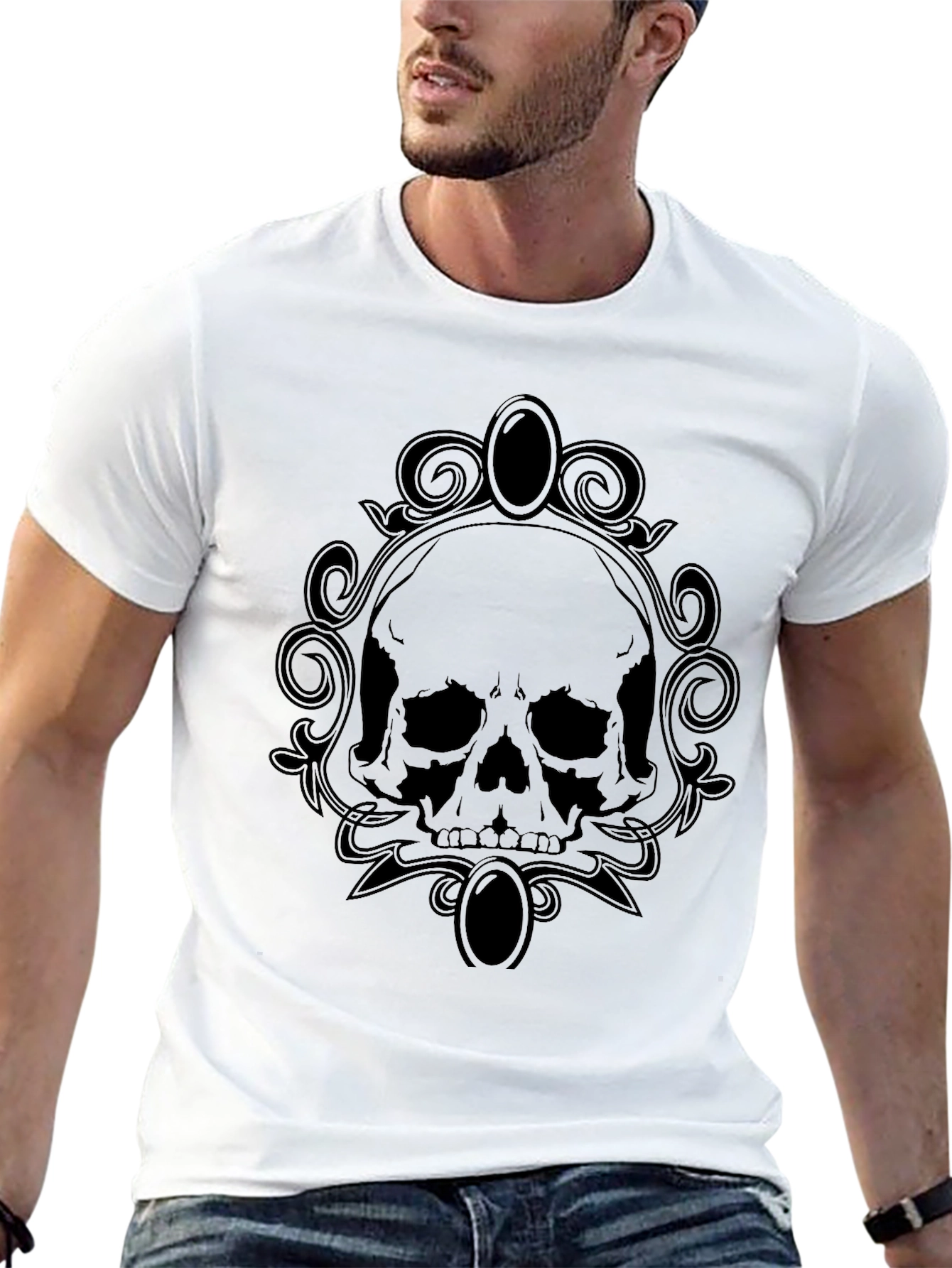 Skull Graphic Black T-Shirt - Gothic Style