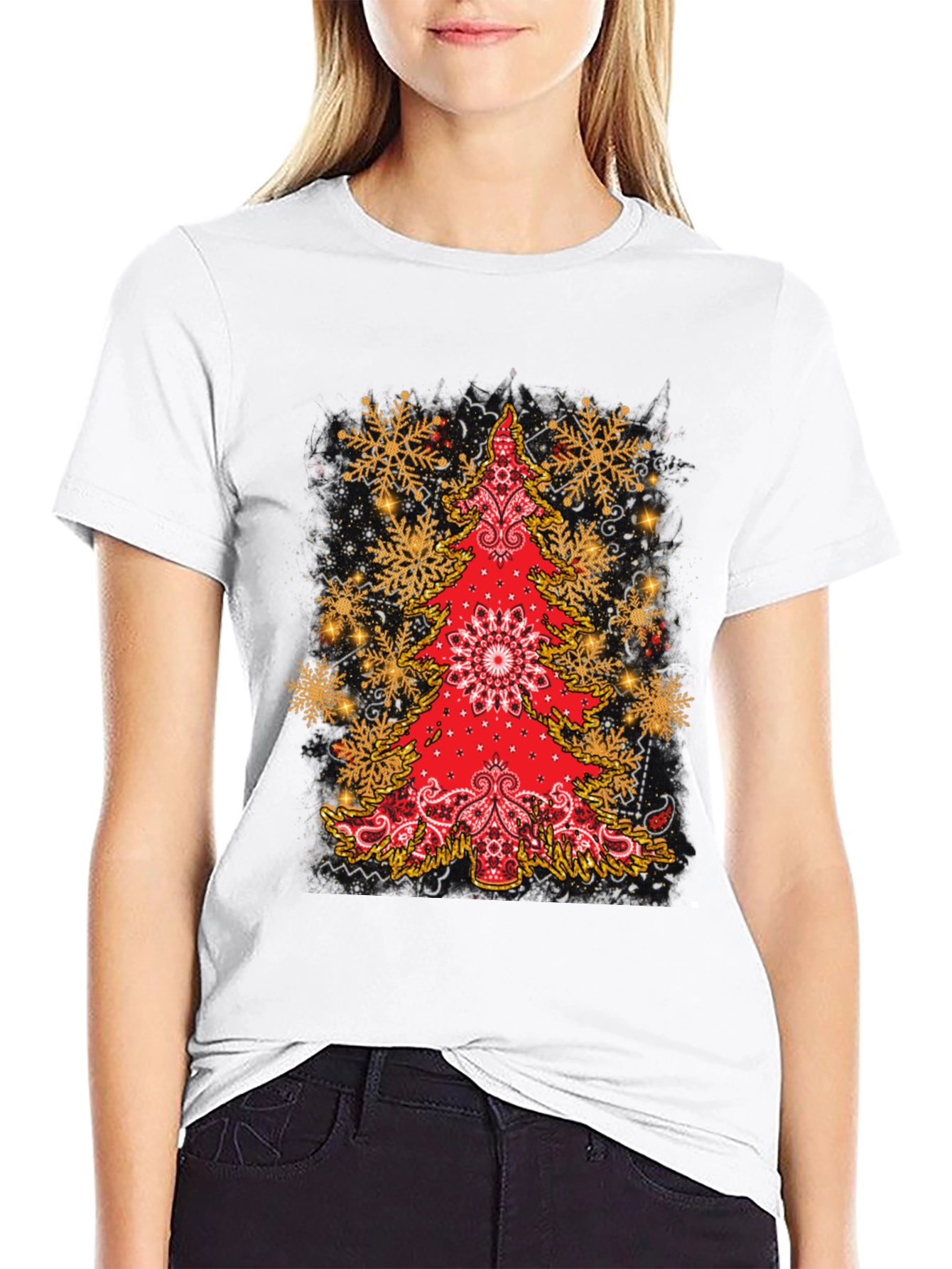 Festive Bandana Christmas Tree Graphic Tee