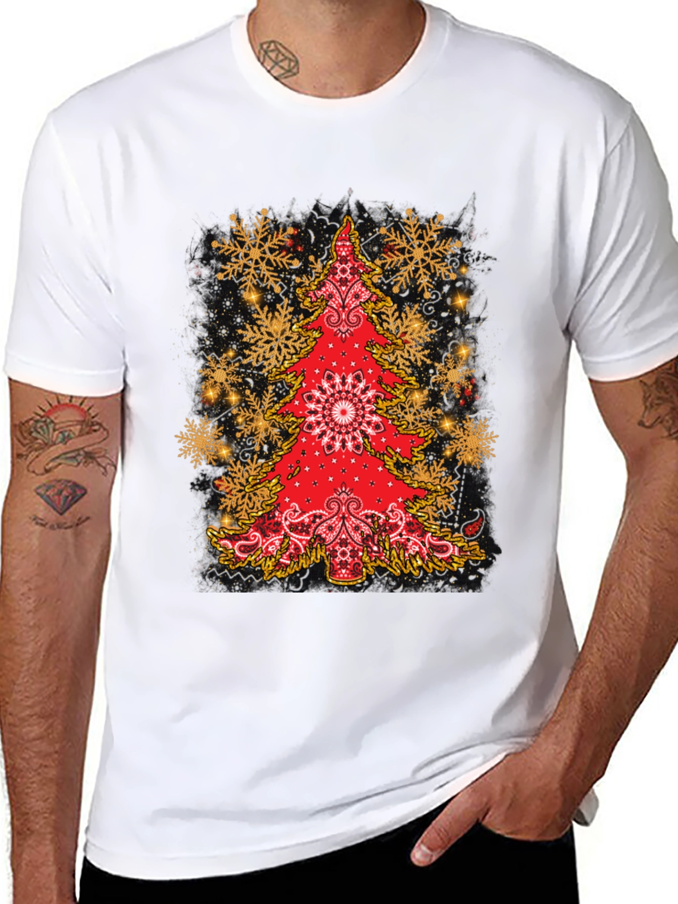Festive Bandana Christmas Tree Graphic Tee